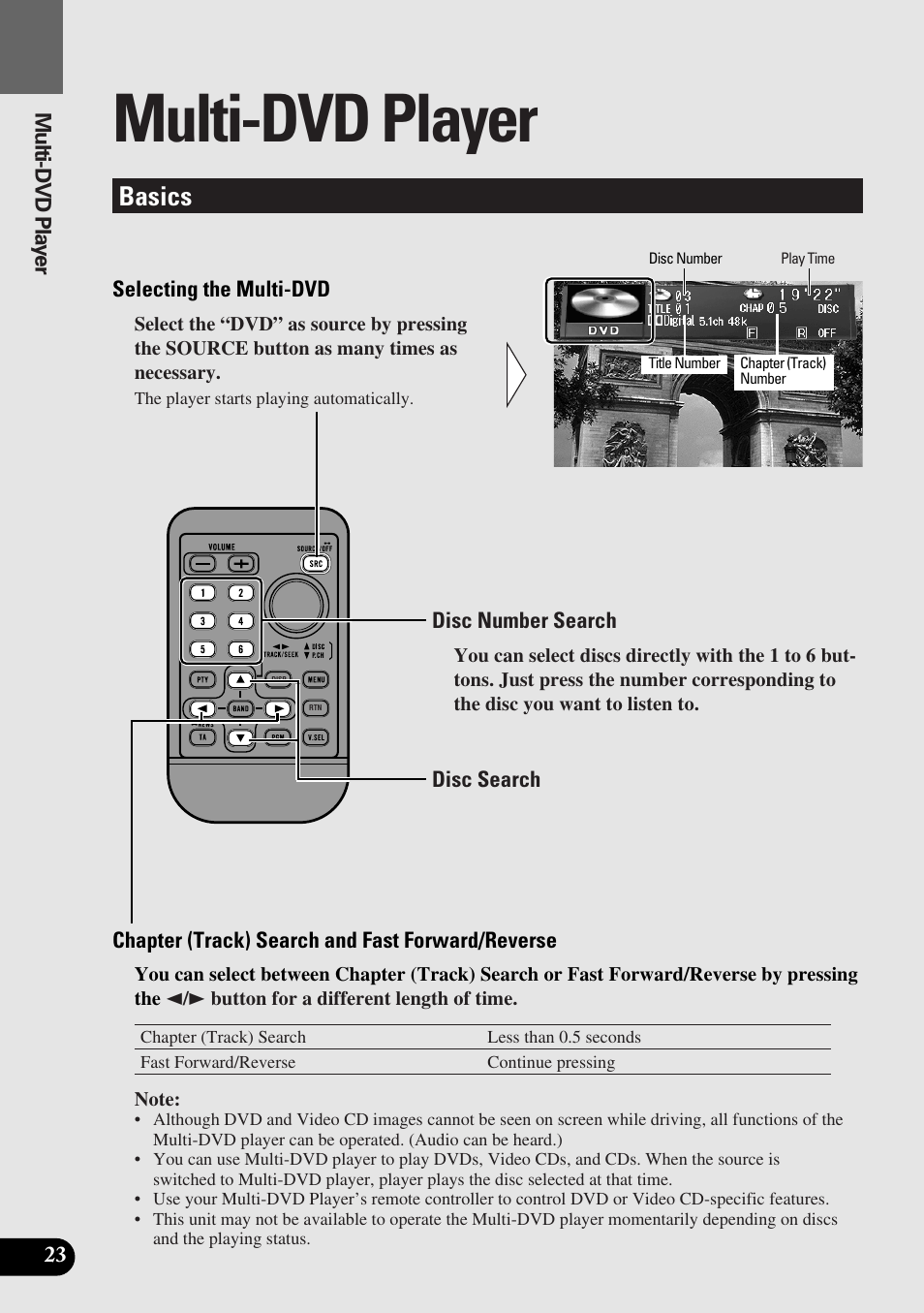 Multi-dvd player, Basics | Pioneer Super Tuner III AVM-P9000 User Manual | Page 24 / 96