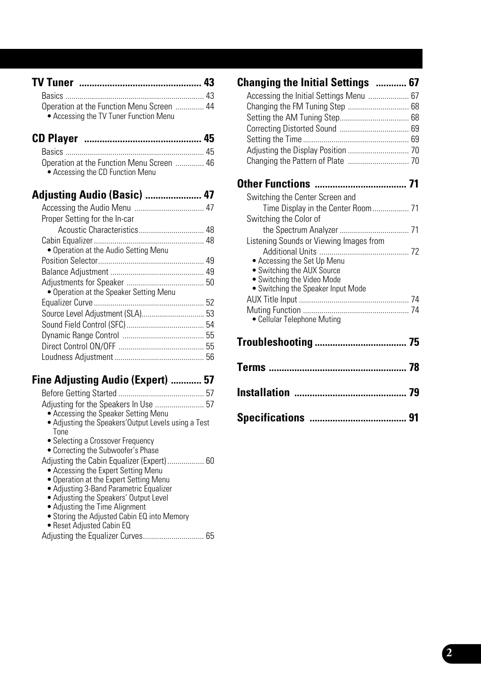 Pioneer Super Tuner III AVM-P9000 User Manual | Page 3 / 96