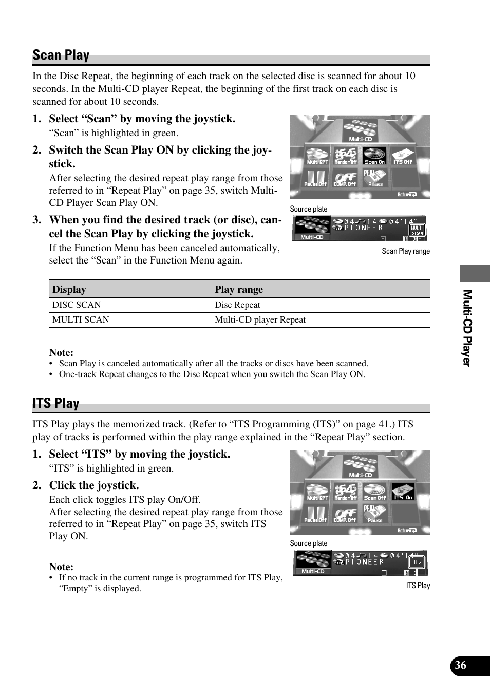 Scan play • its play, Scan play, Its play | Pioneer Super Tuner III AVM-P9000 User Manual | Page 37 / 96