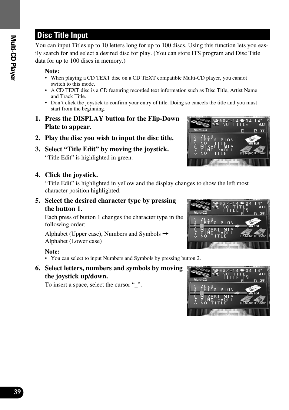 Disc title input | Pioneer Super Tuner III AVM-P9000 User Manual | Page 40 / 96