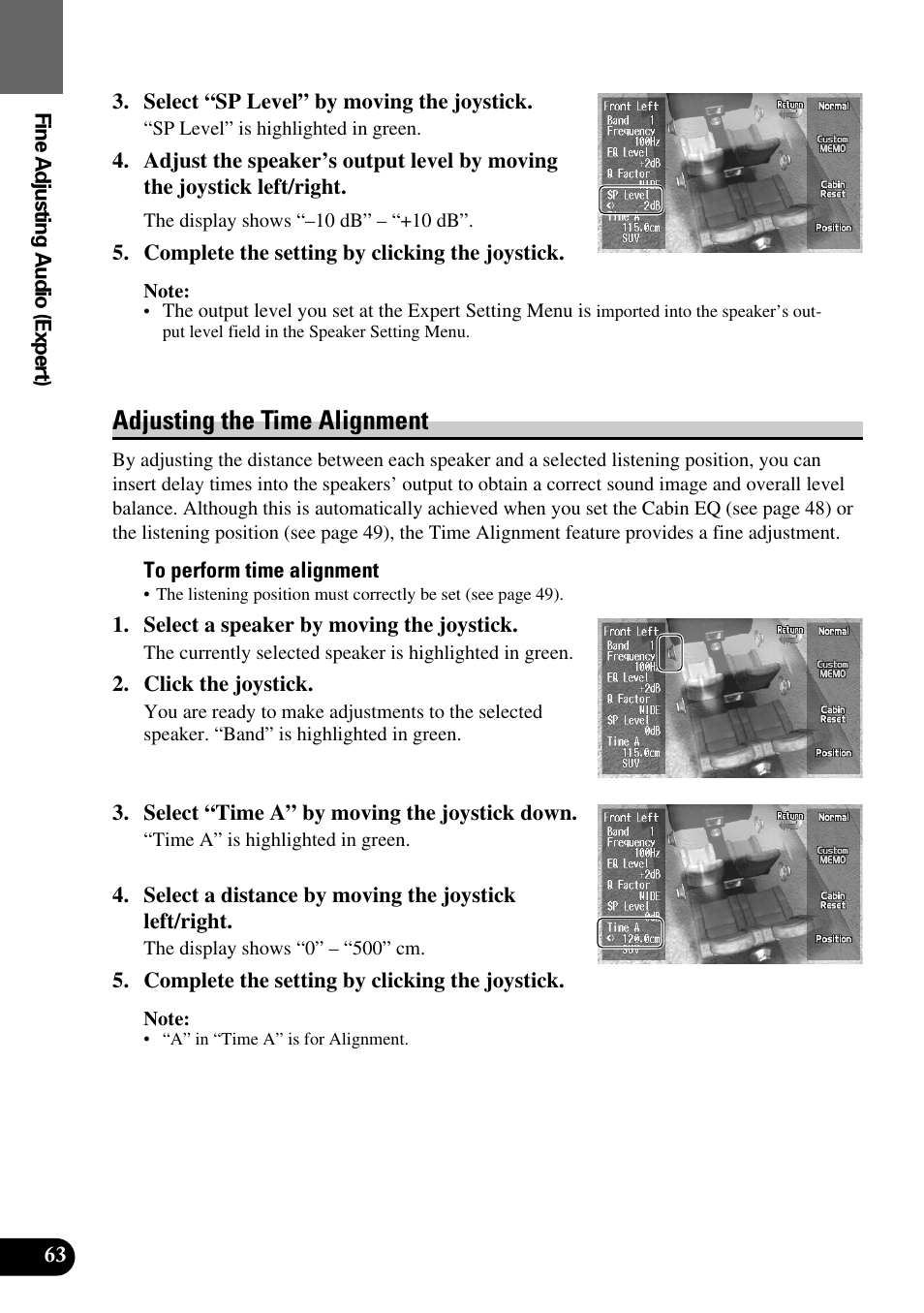 Adjusting the time alignment | Pioneer Super Tuner III AVM-P9000 User Manual | Page 64 / 96