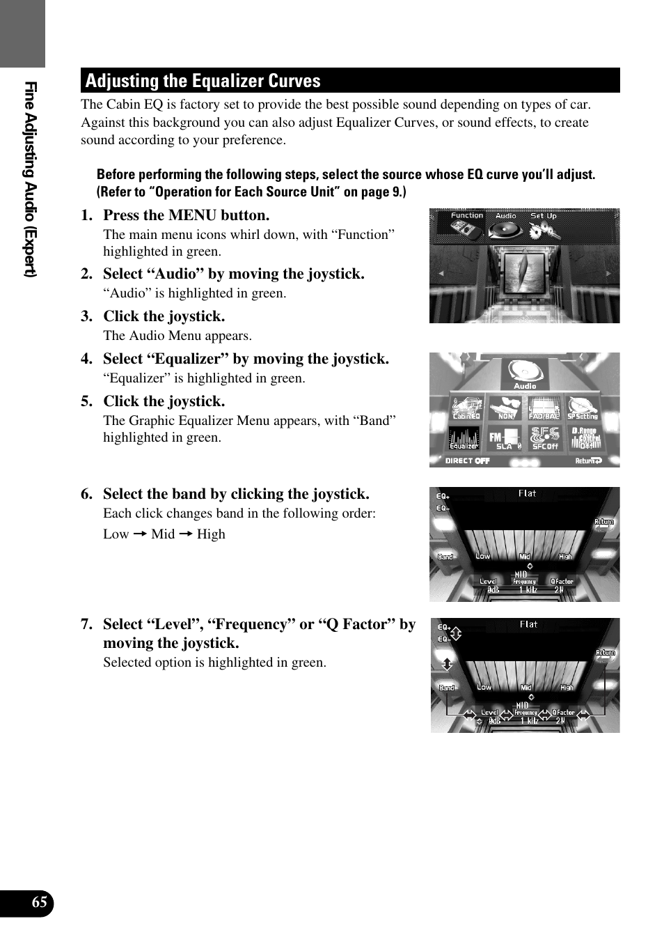 Adjusting the equalizer curves | Pioneer Super Tuner III AVM-P9000 User Manual | Page 66 / 96