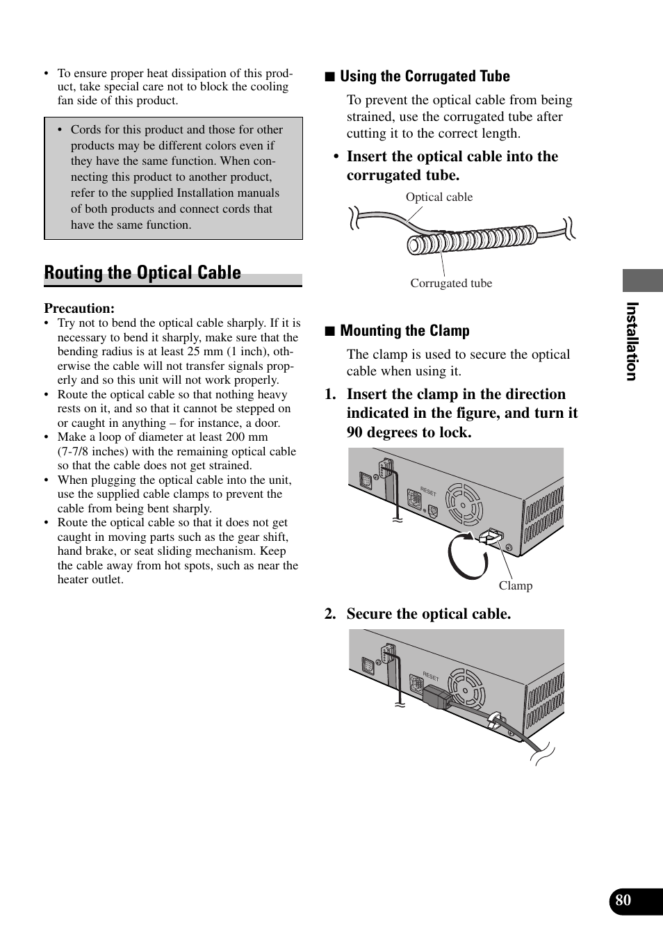 Routing the optical cable | Pioneer Super Tuner III AVM-P9000 User Manual | Page 81 / 96