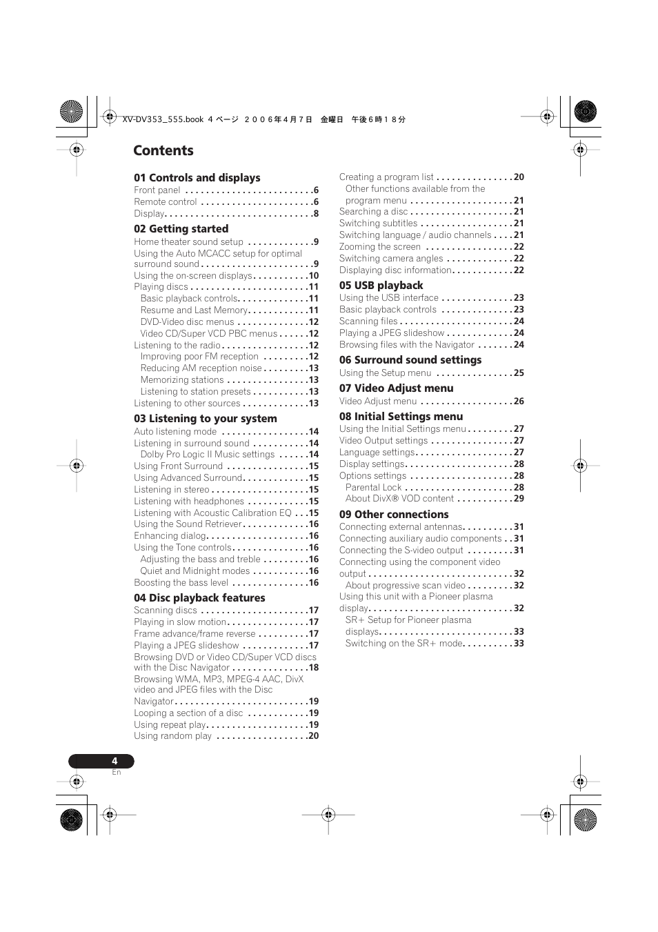 Pioneer S-DV555T User Manual | Page 4 / 94