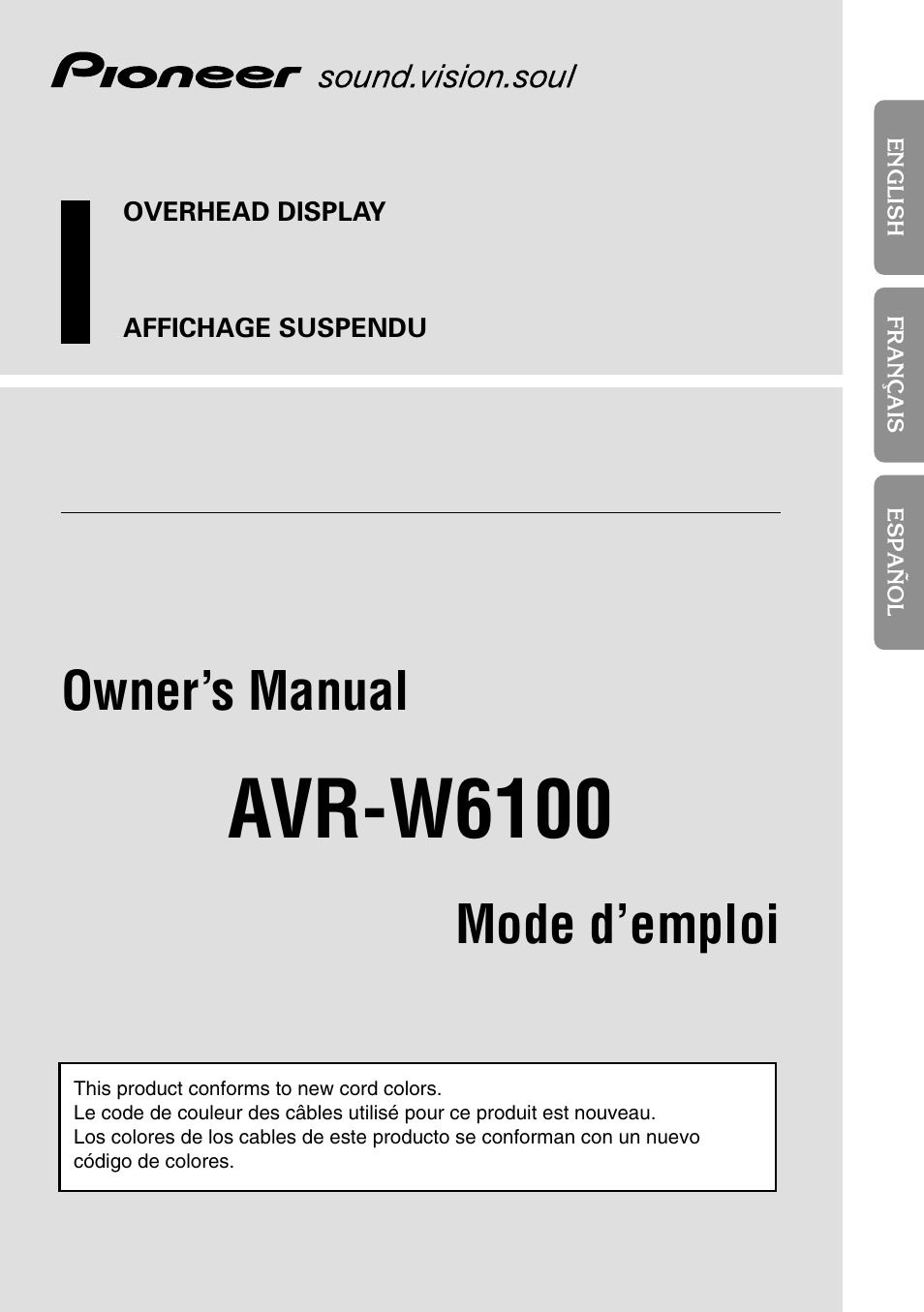 Pioneer AVR-W6100 User Manual | 112 pages