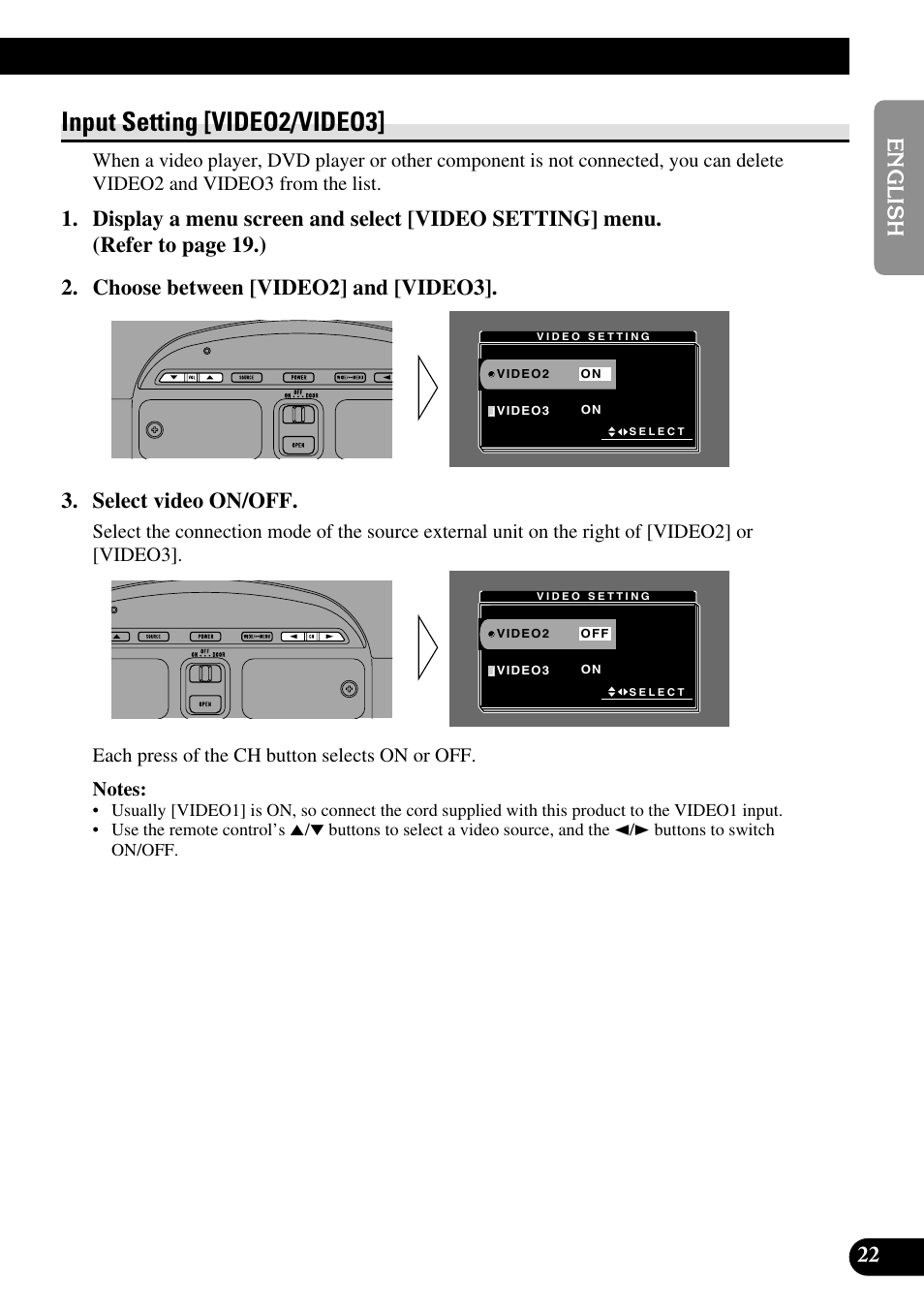 Input setting [video2/video3 | Pioneer AVR-W6100 User Manual | Page 23 / 112