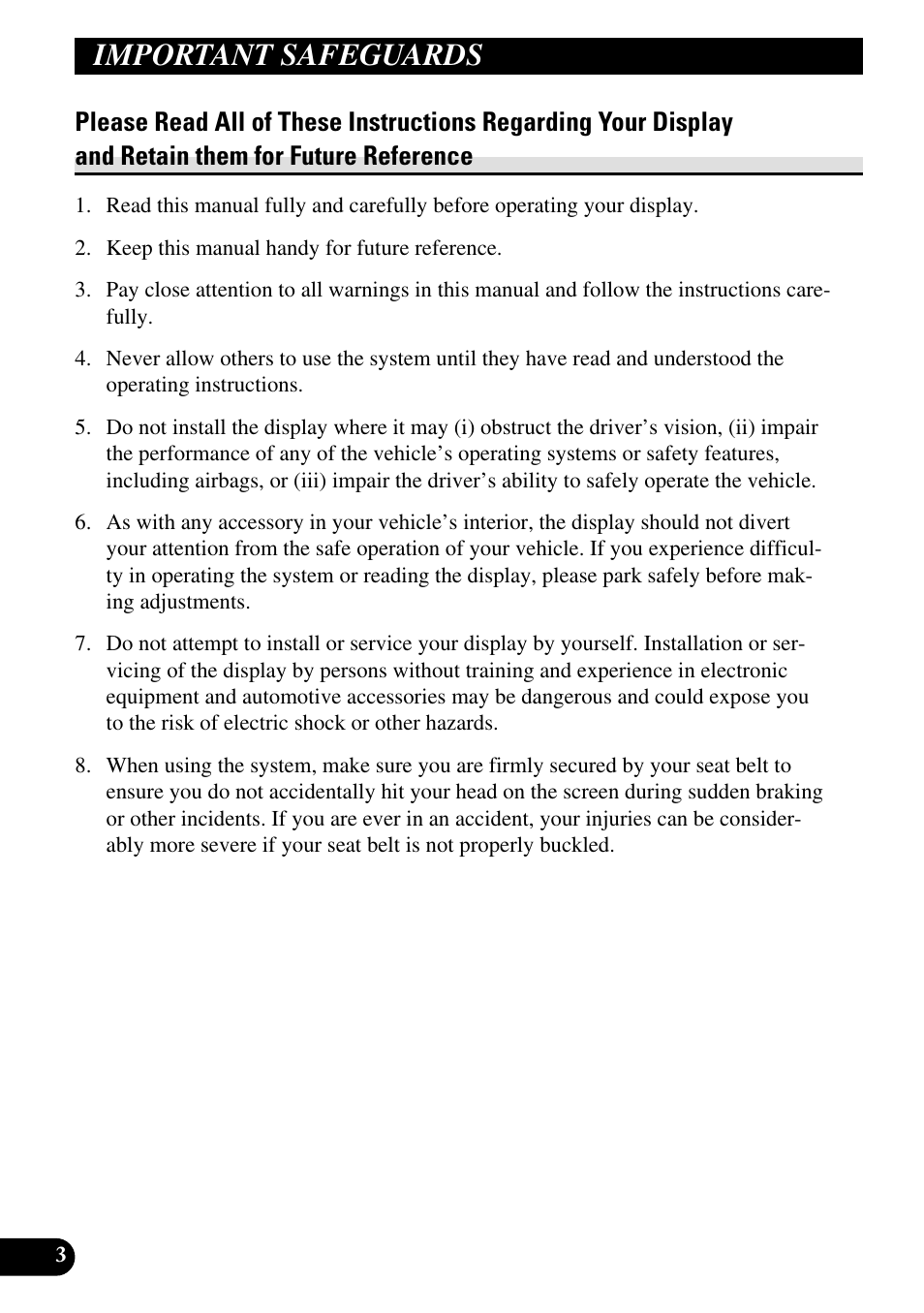Important safeguards, Please read all of these instructions | Pioneer AVR-W6100 User Manual | Page 4 / 112