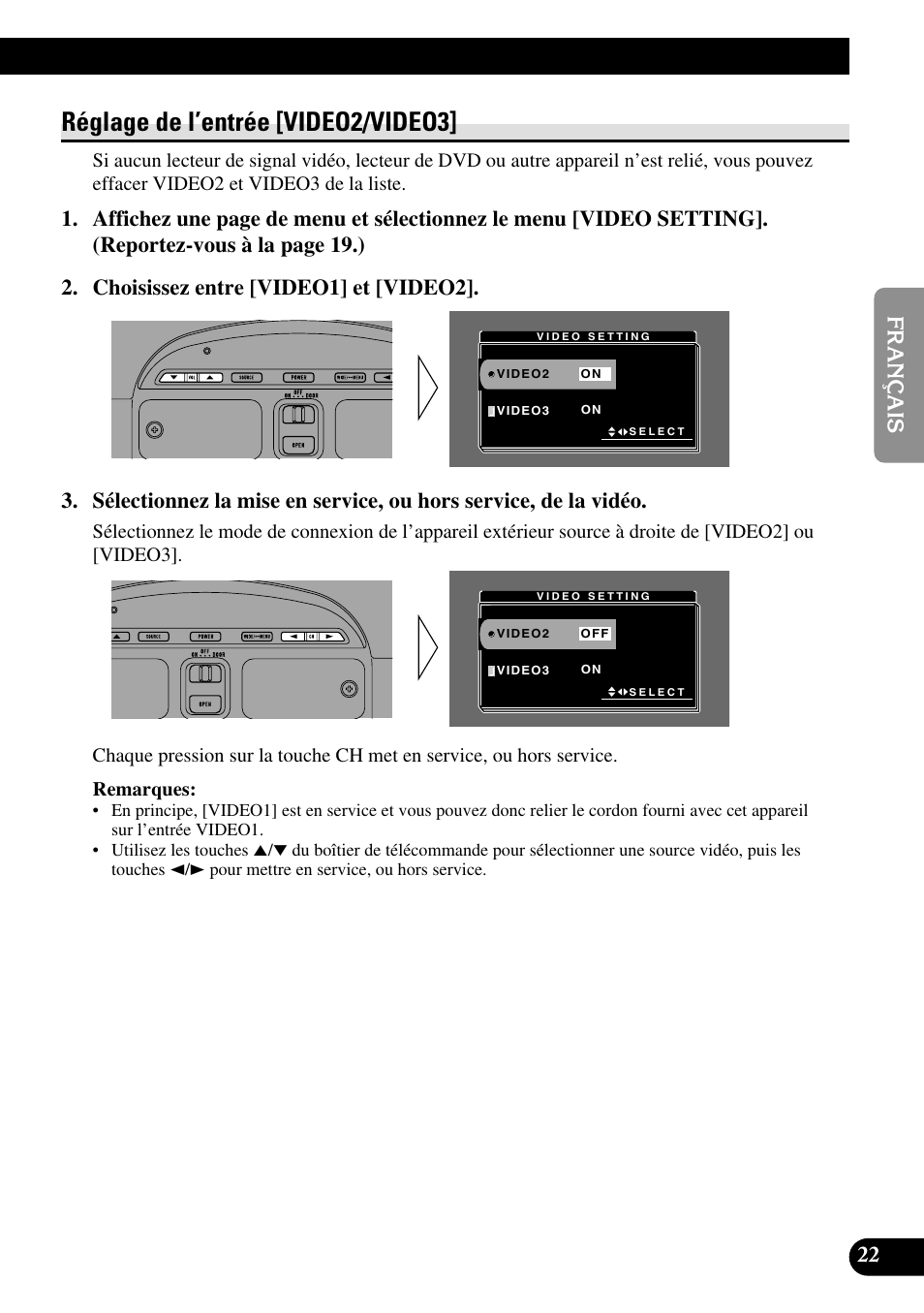 Réglage de l’entrée [video2/video3 | Pioneer AVR-W6100 User Manual | Page 59 / 112