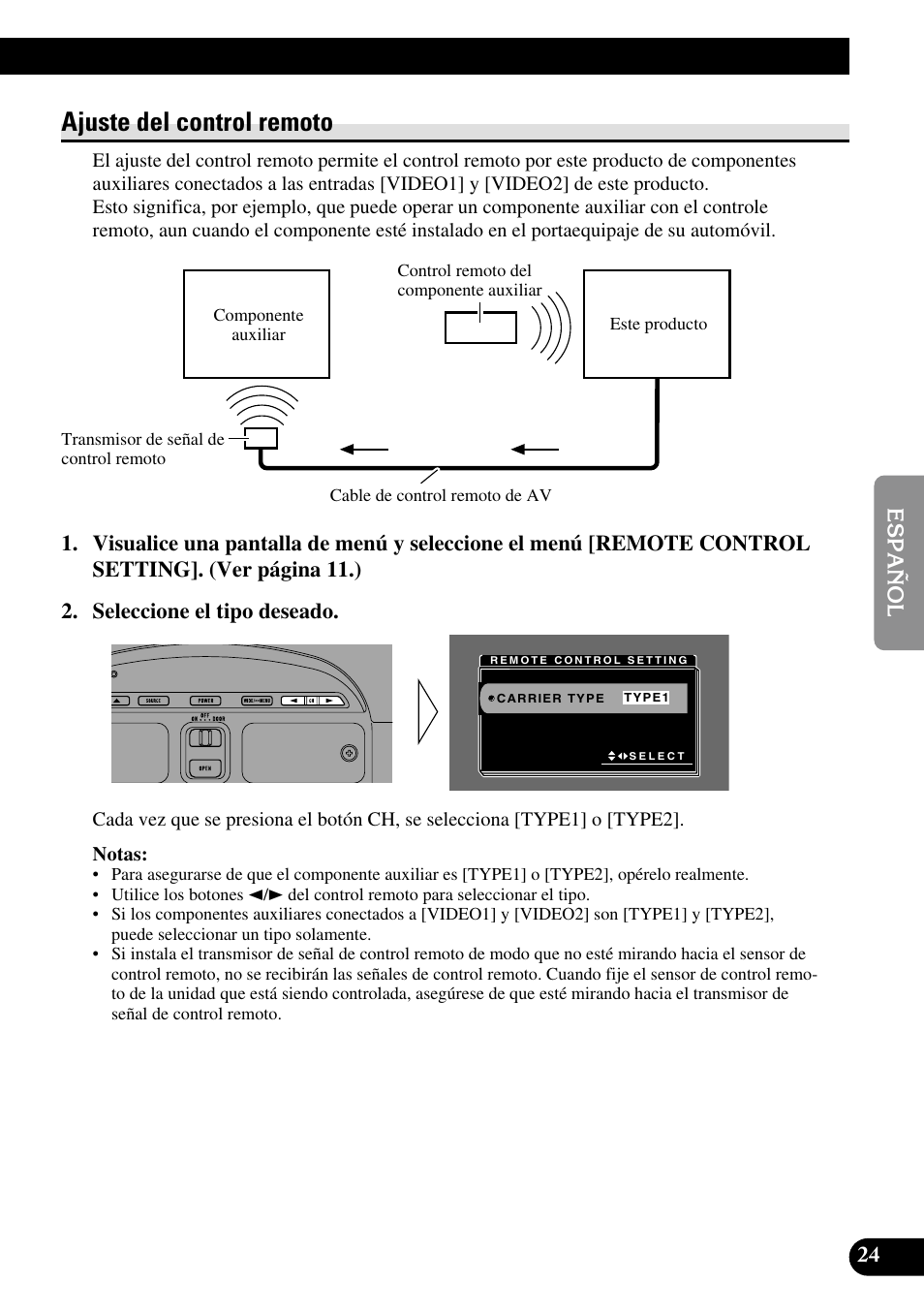 Ajuste del control remoto | Pioneer AVR-W6100 User Manual | Page 97 / 112