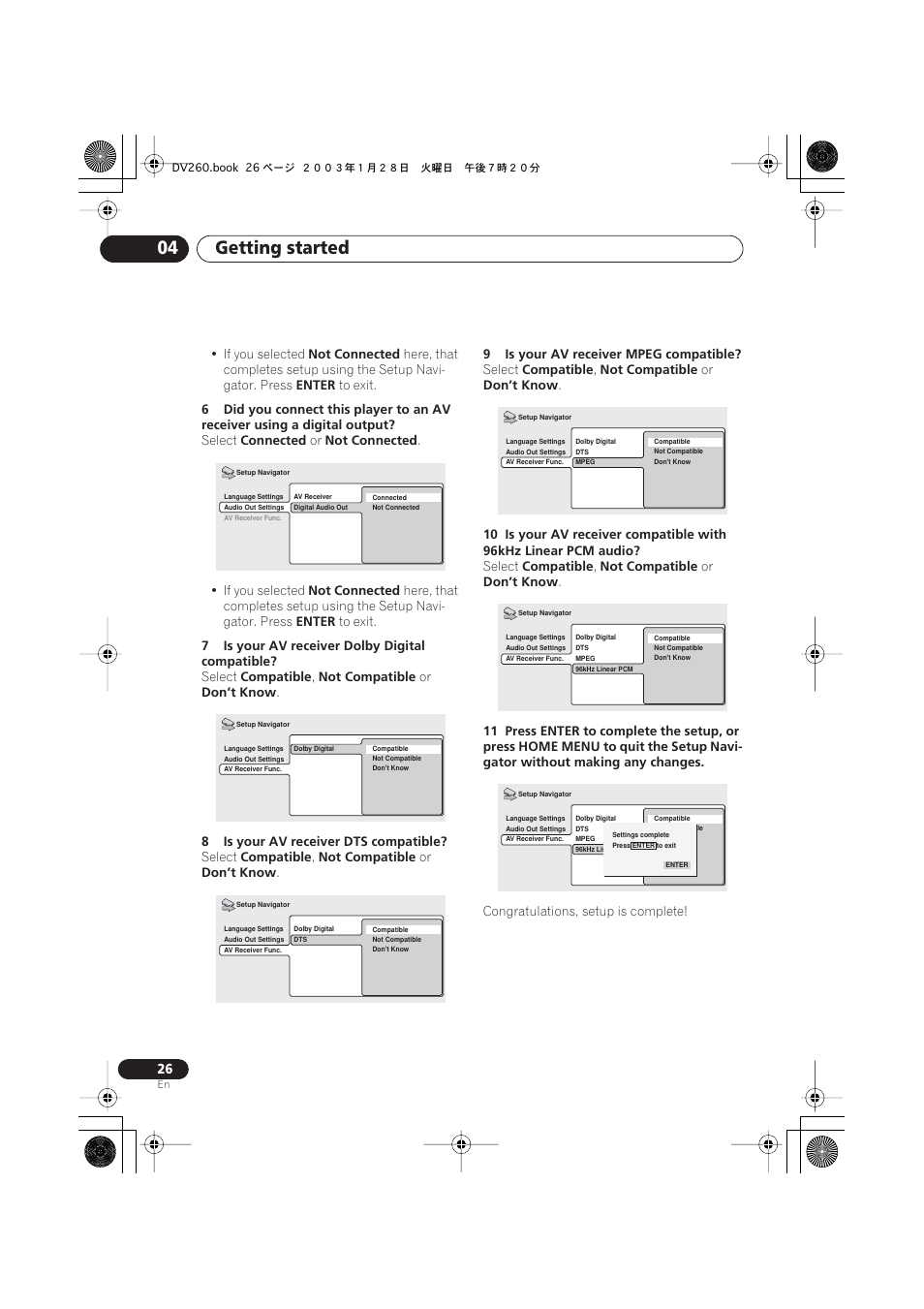 Getting started 04 | Pioneer DV-466-S User Manual | Page 26 / 72
