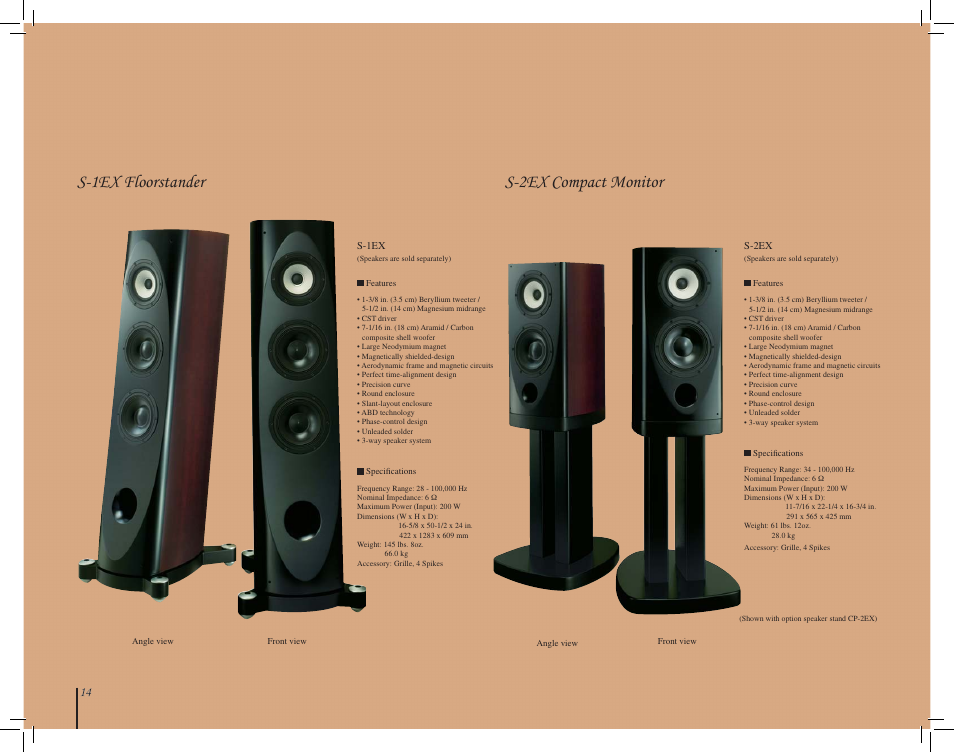 S-1ex floorstander s-2ex compact monitor | Pioneer S-1EX User Manual | Page 14 / 16