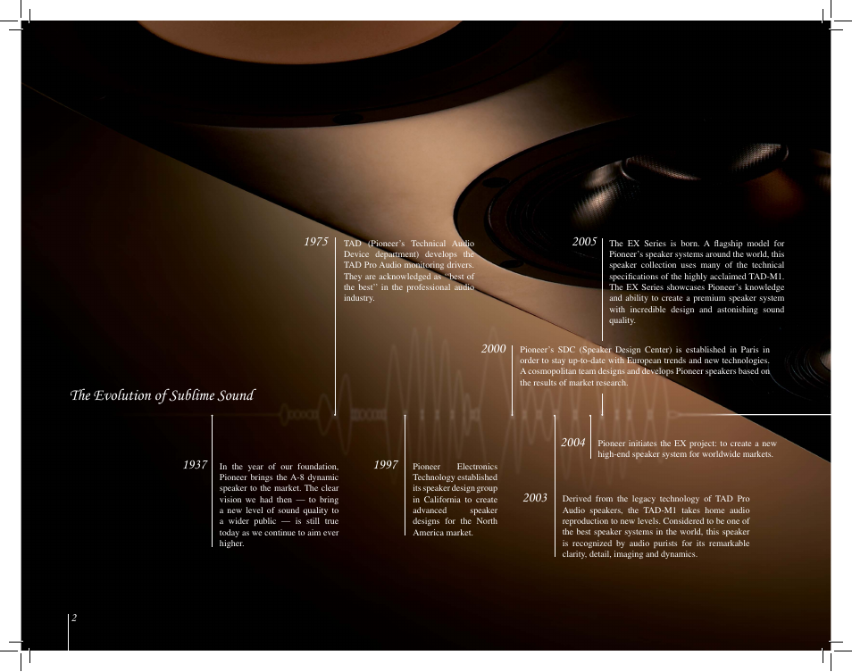 The evolution of sublime sound | Pioneer S-1EX User Manual | Page 2 / 16