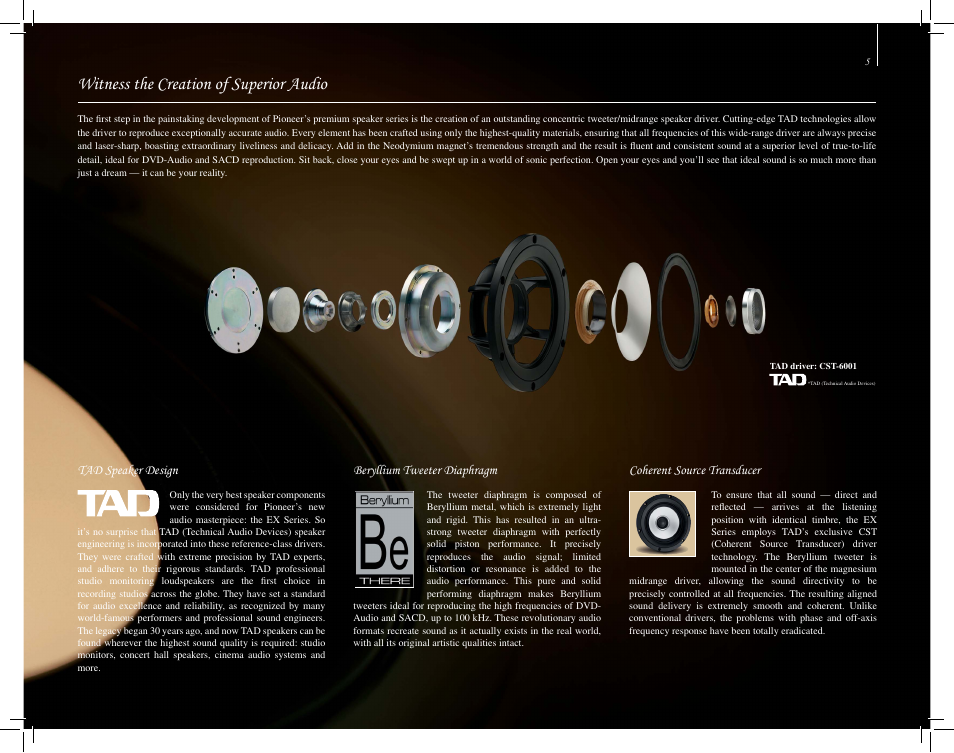 Witness the creation of superior audio | Pioneer S-1EX User Manual | Page 5 / 16