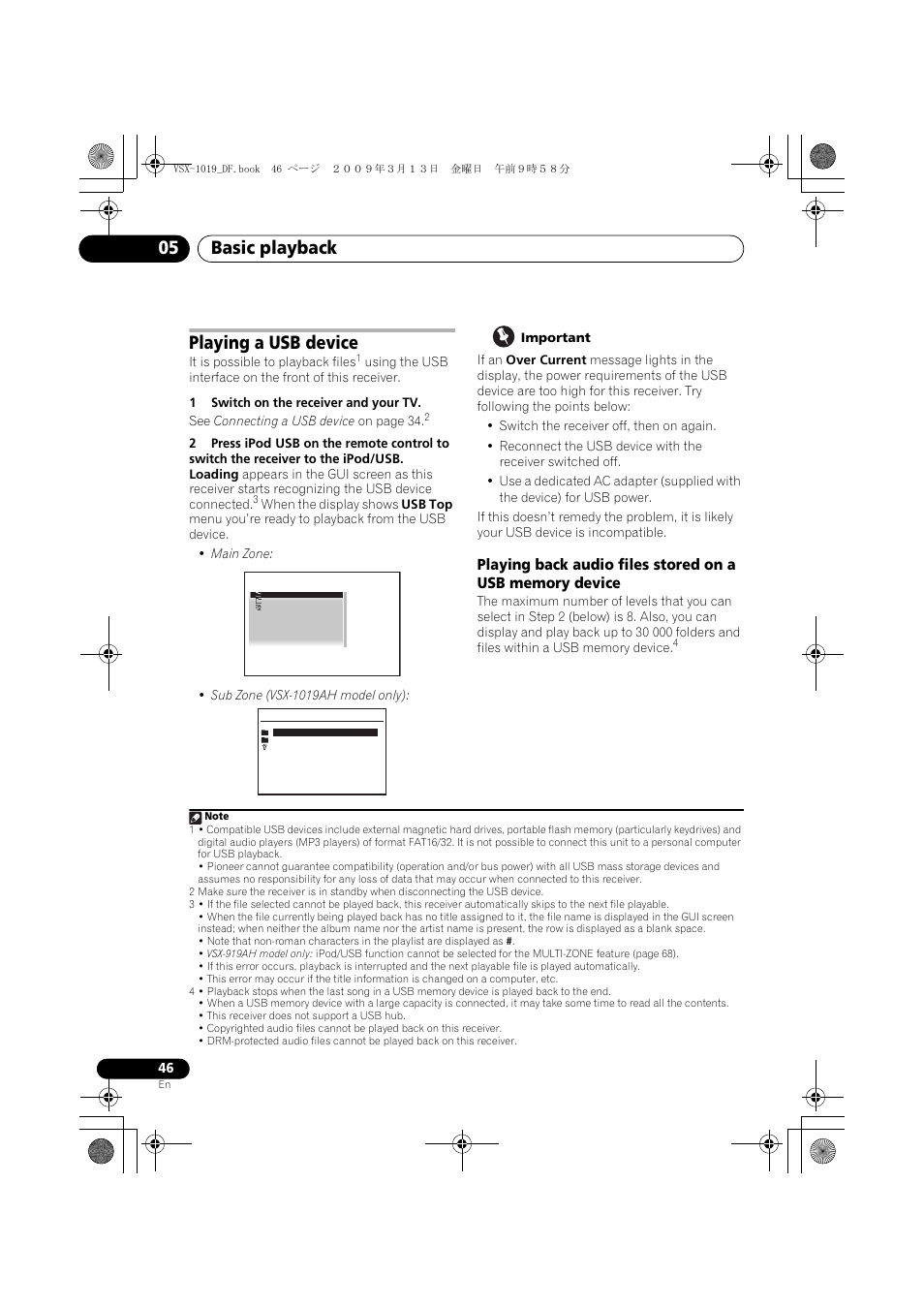 Playing a usb device, Basic playback 05 | Pioneer VSX-919AH-S User Manual | Page 46 / 122