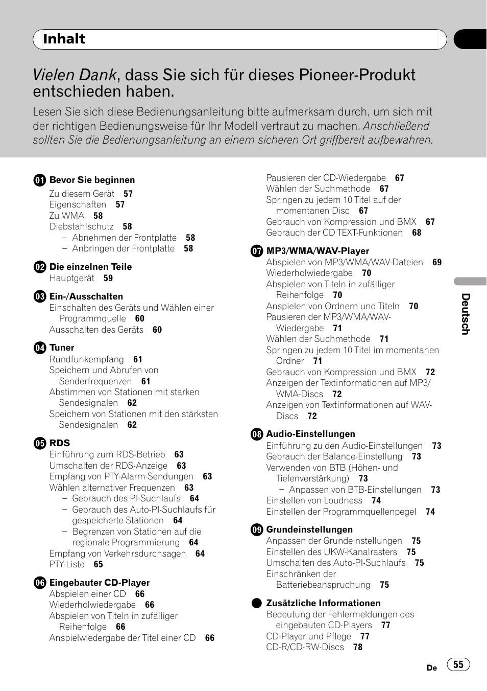 Pioneer DEH-3700MP User Manual | Page 55 / 90