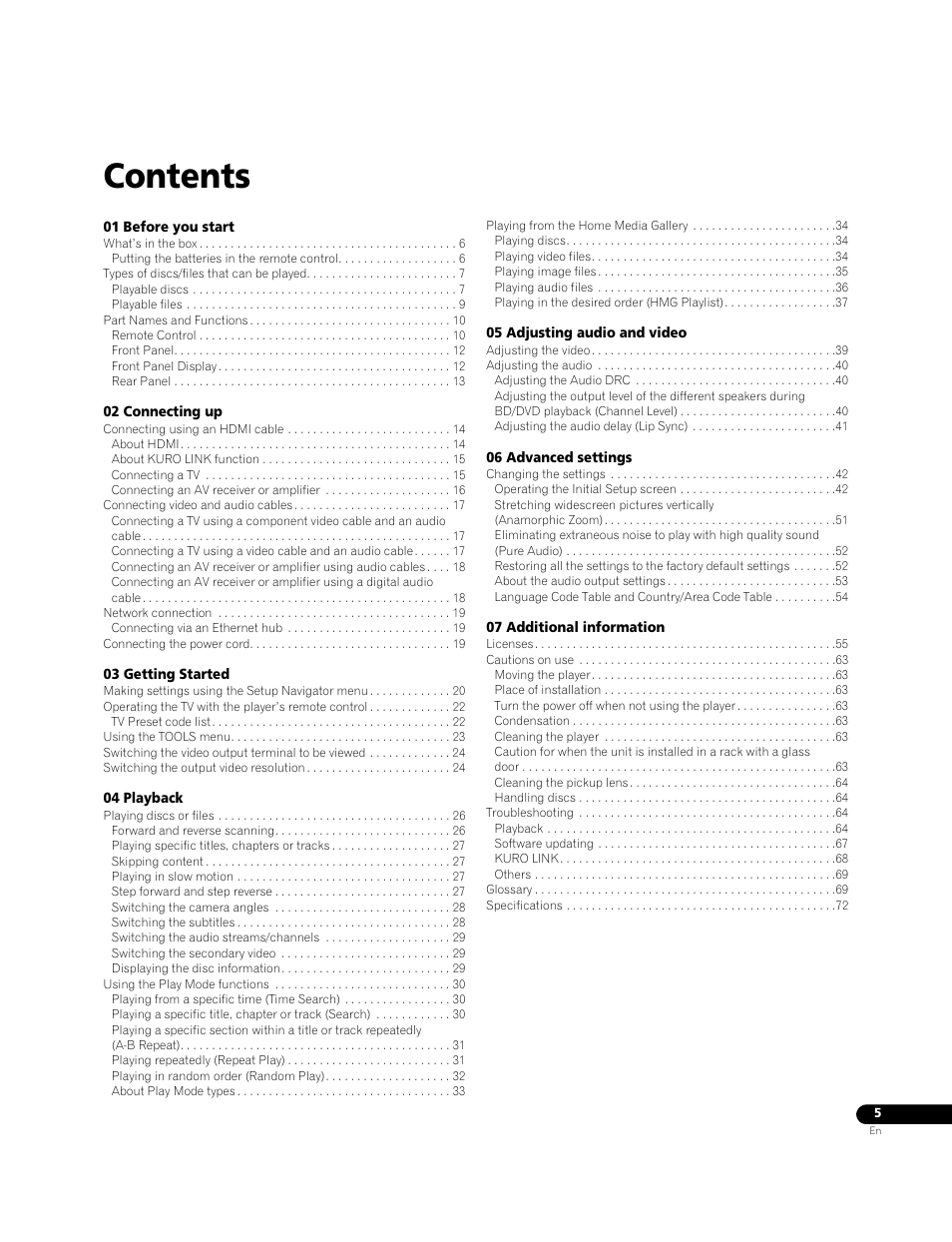 Pioneer BONUSVIEW BDP-LX91 User Manual | Page 5 / 73