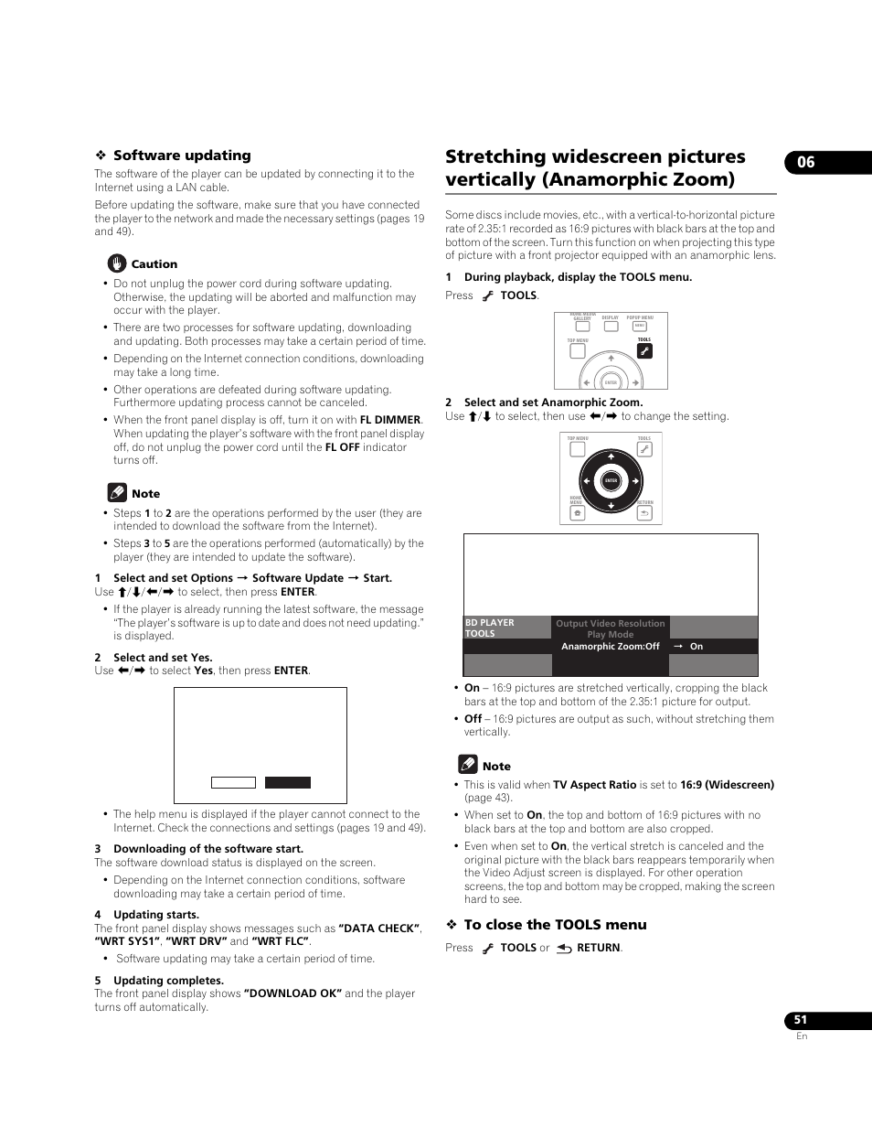 Software updating | Pioneer BONUSVIEW BDP-LX91 User Manual | Page 51 / 73