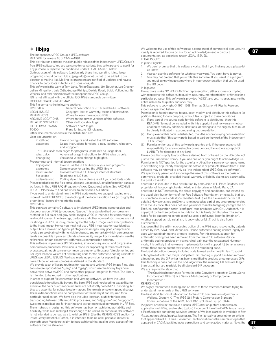 Libjpg | Pioneer BONUSVIEW BDP-LX91 User Manual | Page 57 / 73