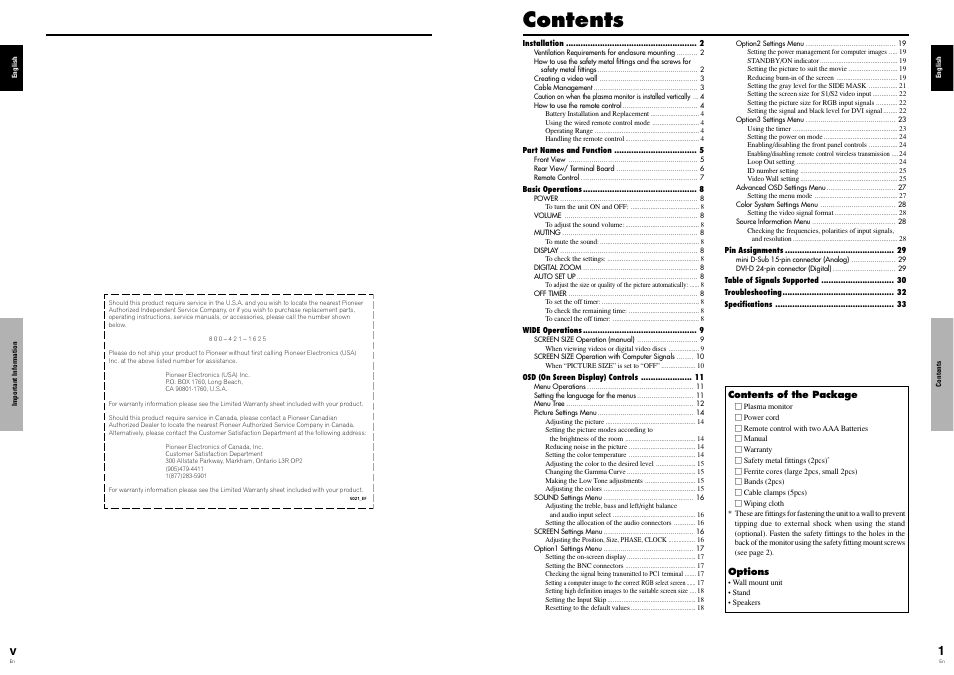 Pioneer PDP-614MX User Manual | Page 5 / 21