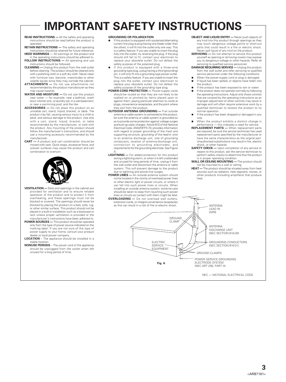 Important safety instructions, Set up opera tion | Pioneer VSX-21 User Manual | Page 3 / 60