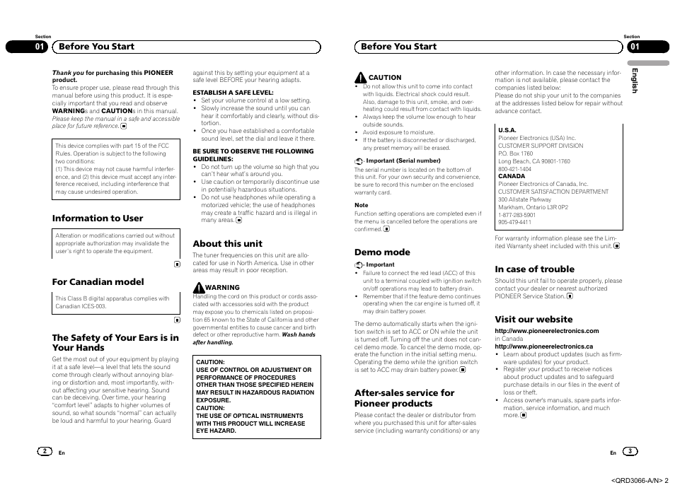 Pioneer DEH-5300UB User Manual | Page 2 / 48