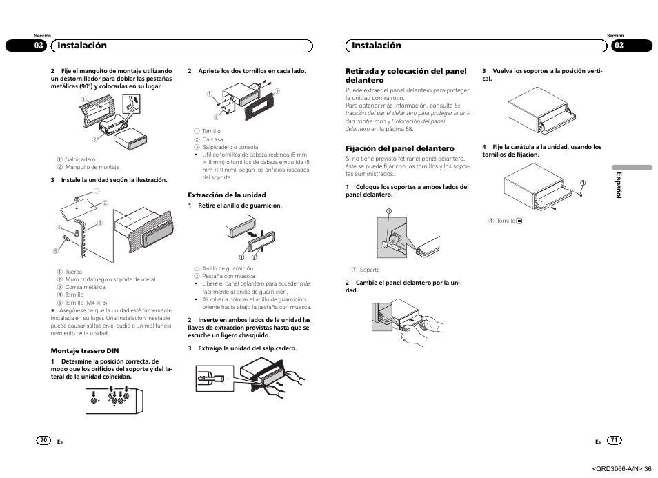 03 instalación | Pioneer DEH-5300UB User Manual | Page 36 / 48