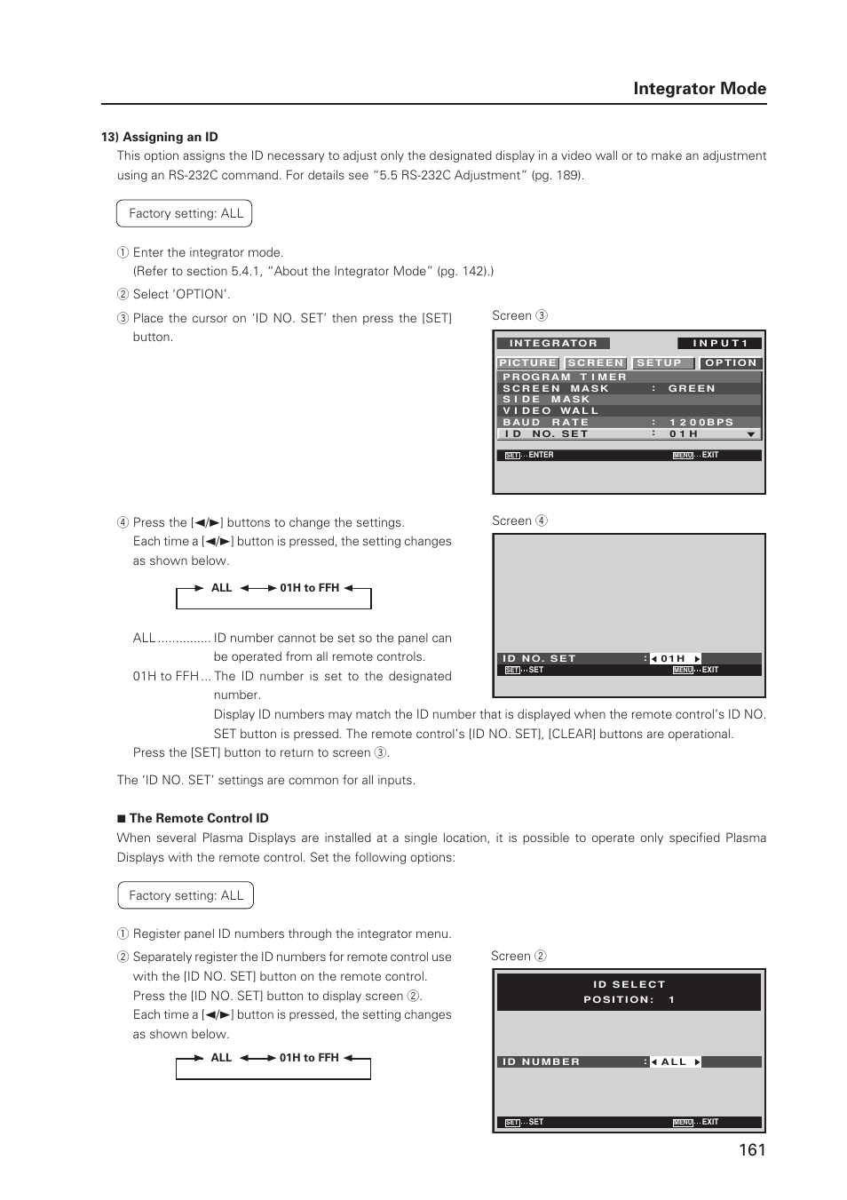 161 integrator mode | Pioneer MILESTONE 12 User Manual | Page 161 / 215