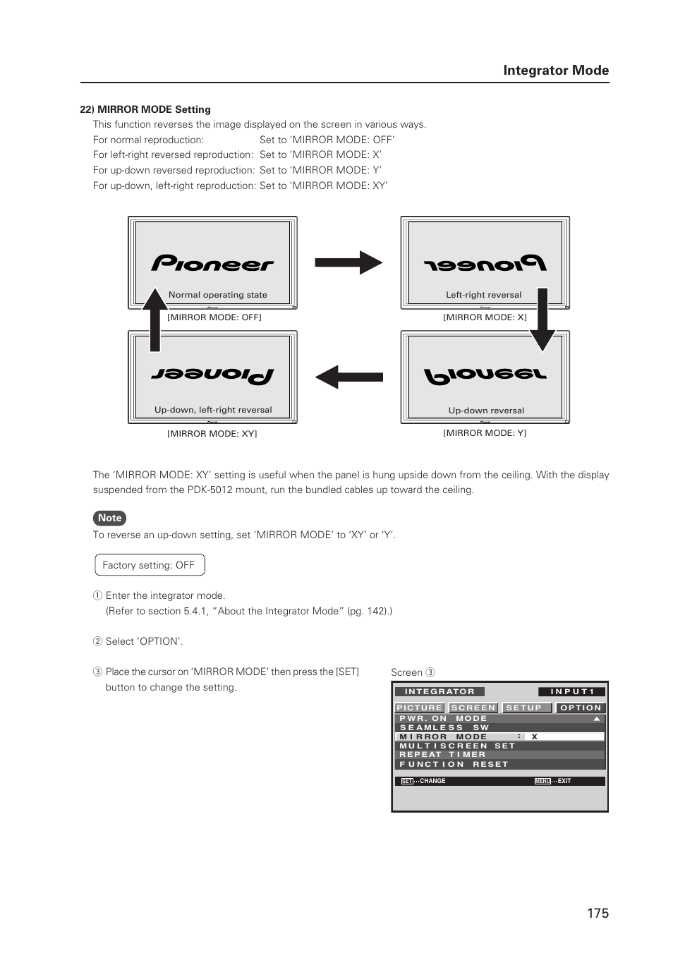 175 integrator mode | Pioneer MILESTONE 12 User Manual | Page 175 / 215