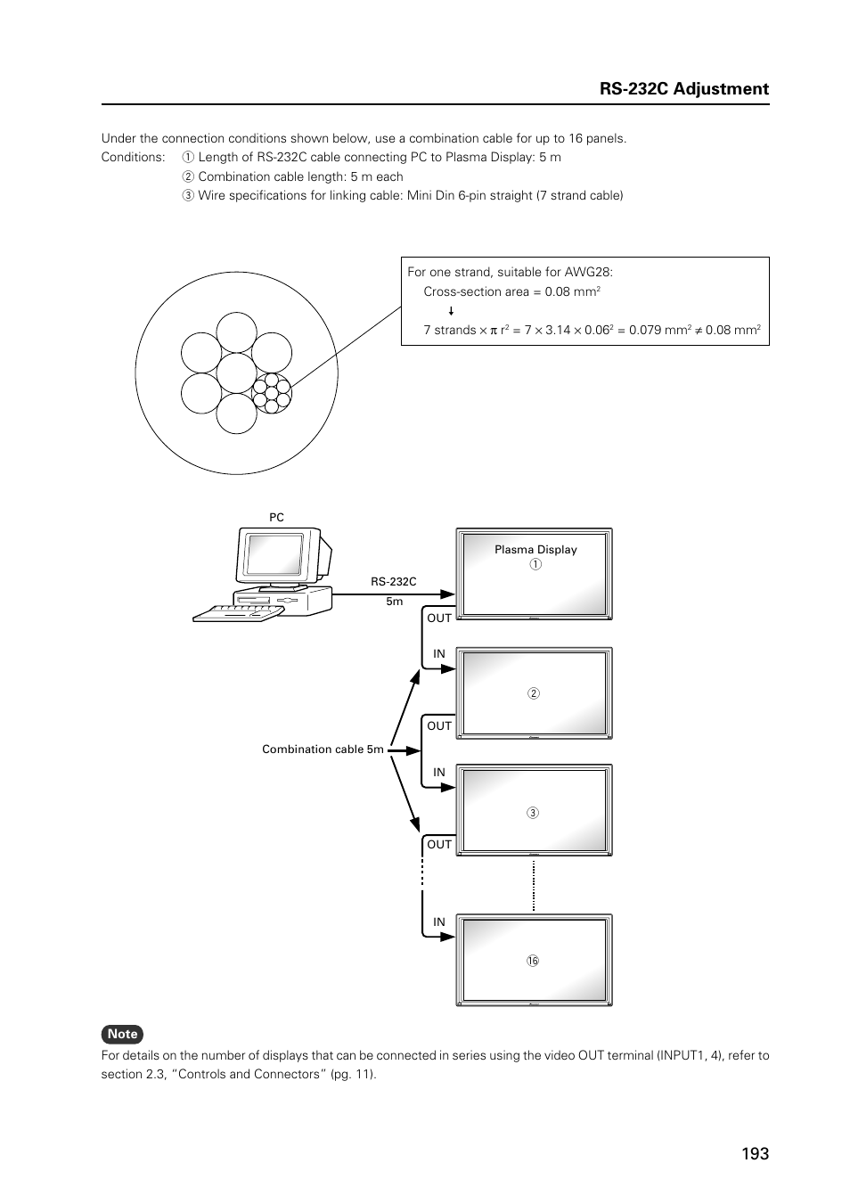 Rs-232c adjustment | Pioneer MILESTONE 12 User Manual | Page 193 / 215