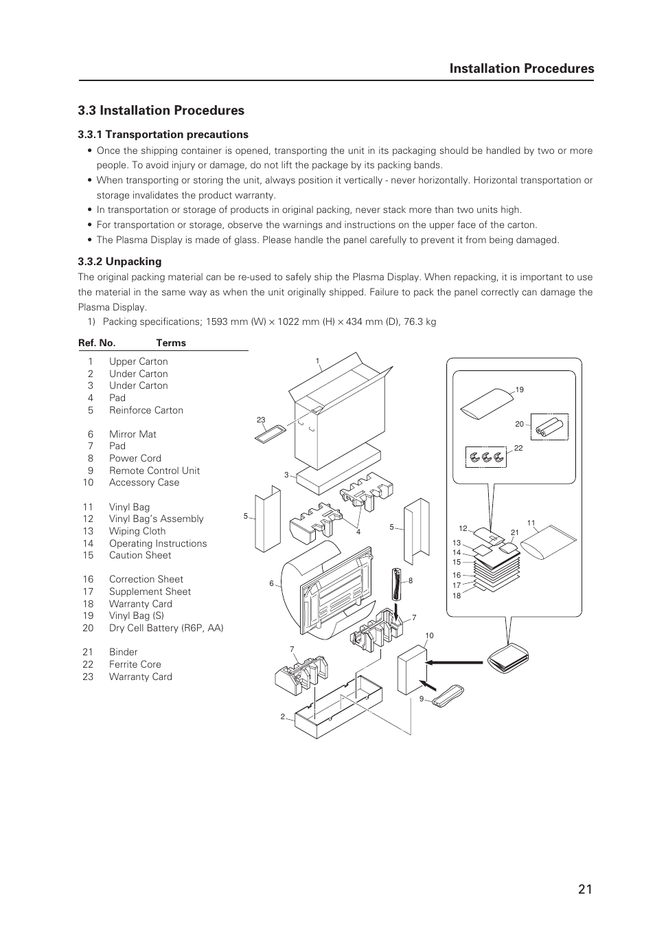 21 installation procedures, 3 installation procedures | Pioneer MILESTONE 12 User Manual | Page 21 / 215