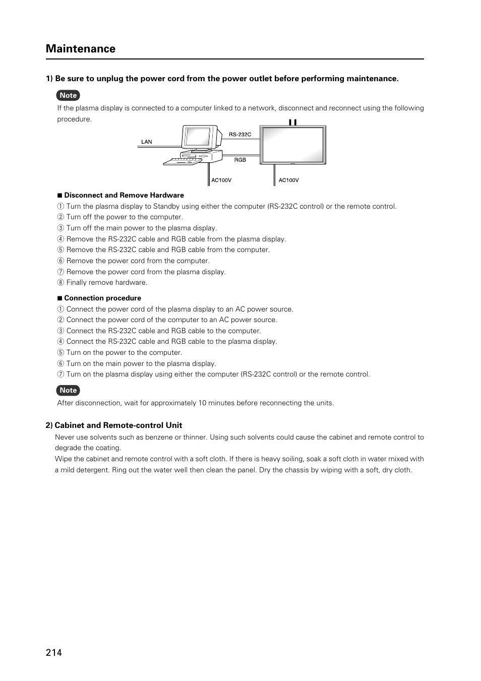 Maintenance | Pioneer MILESTONE 12 User Manual | Page 214 / 215