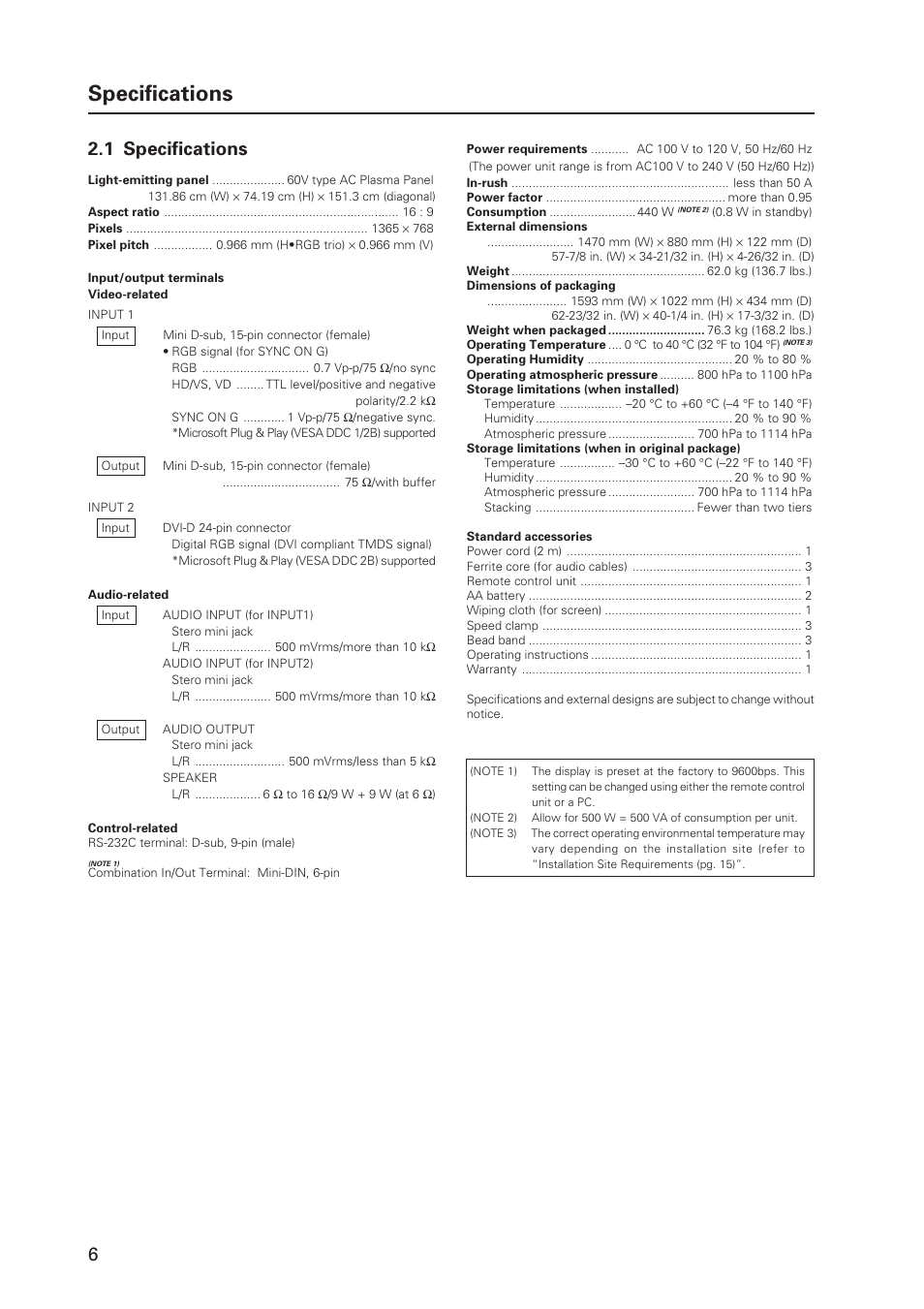 Specifications, 1 specifications | Pioneer MILESTONE 12 User Manual | Page 6 / 215