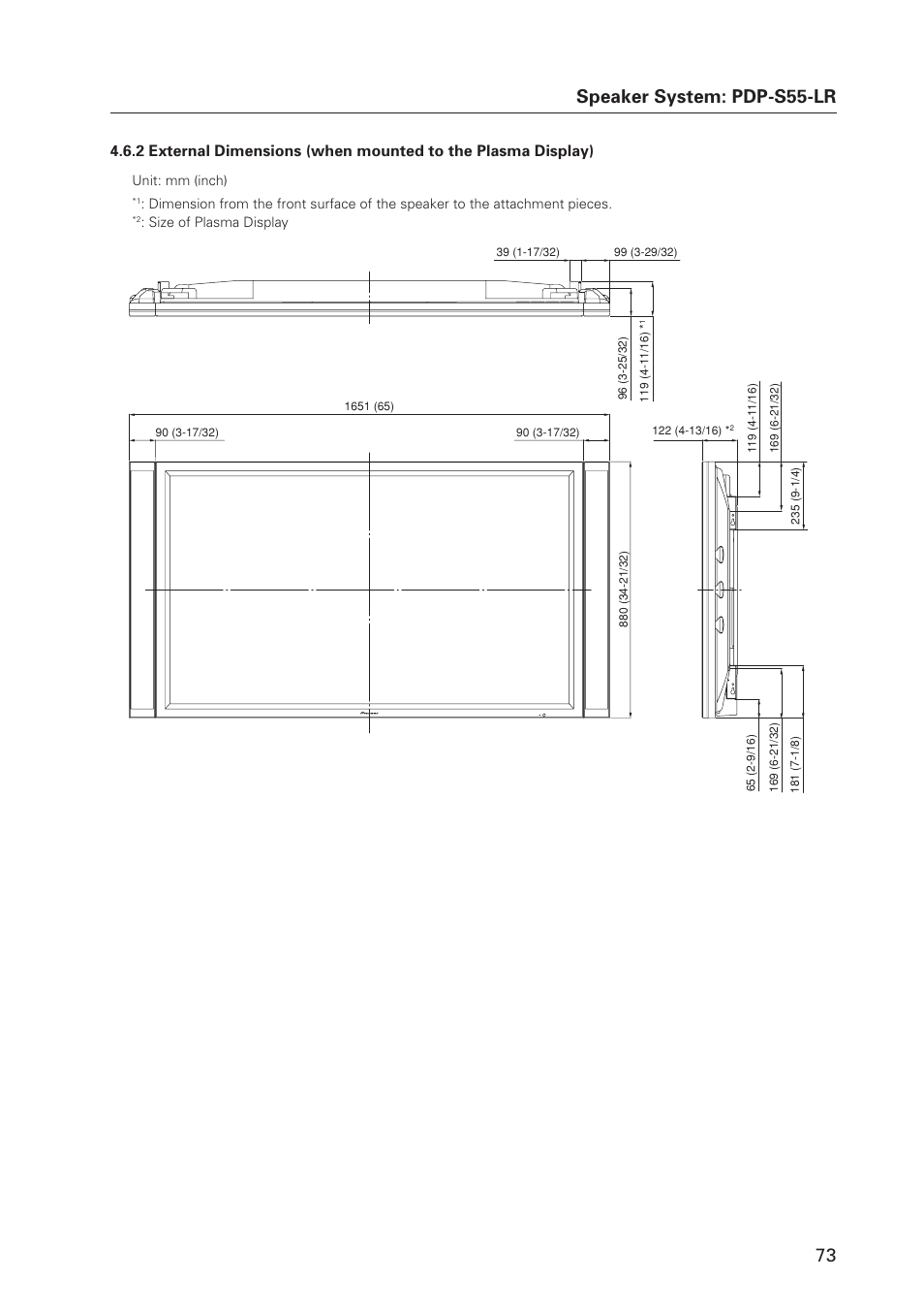 Speaker system: pdp-s55-lr | Pioneer MILESTONE 12 User Manual | Page 73 / 215