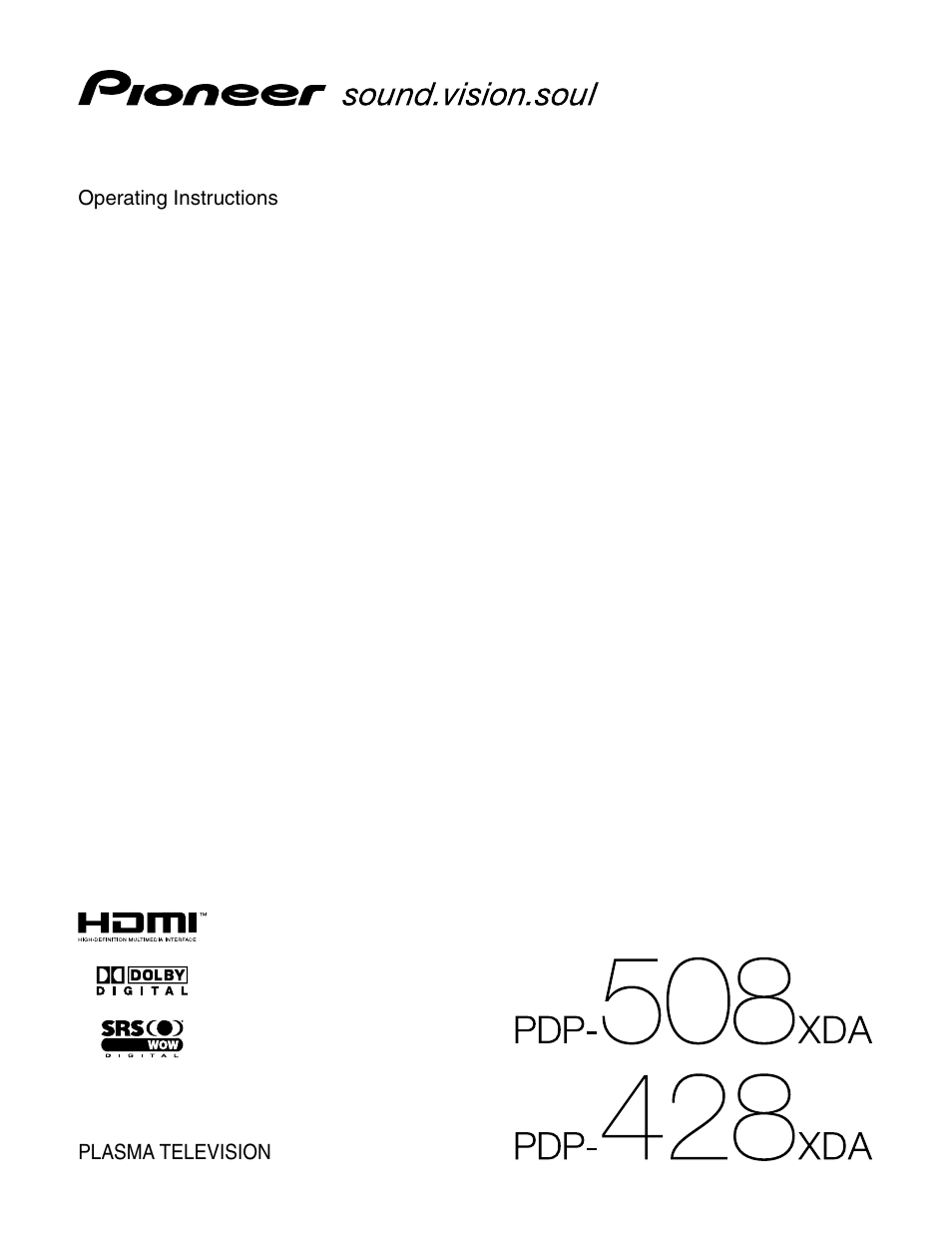 Pioneer PDP-508XDA User Manual | 76 pages