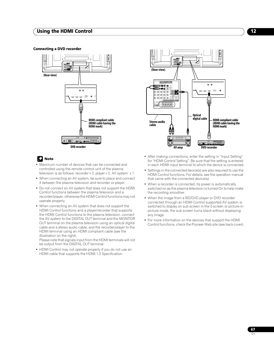 Using the hdmi control 12 | Pioneer PDP-508XDA User Manual | Page 67 / 76