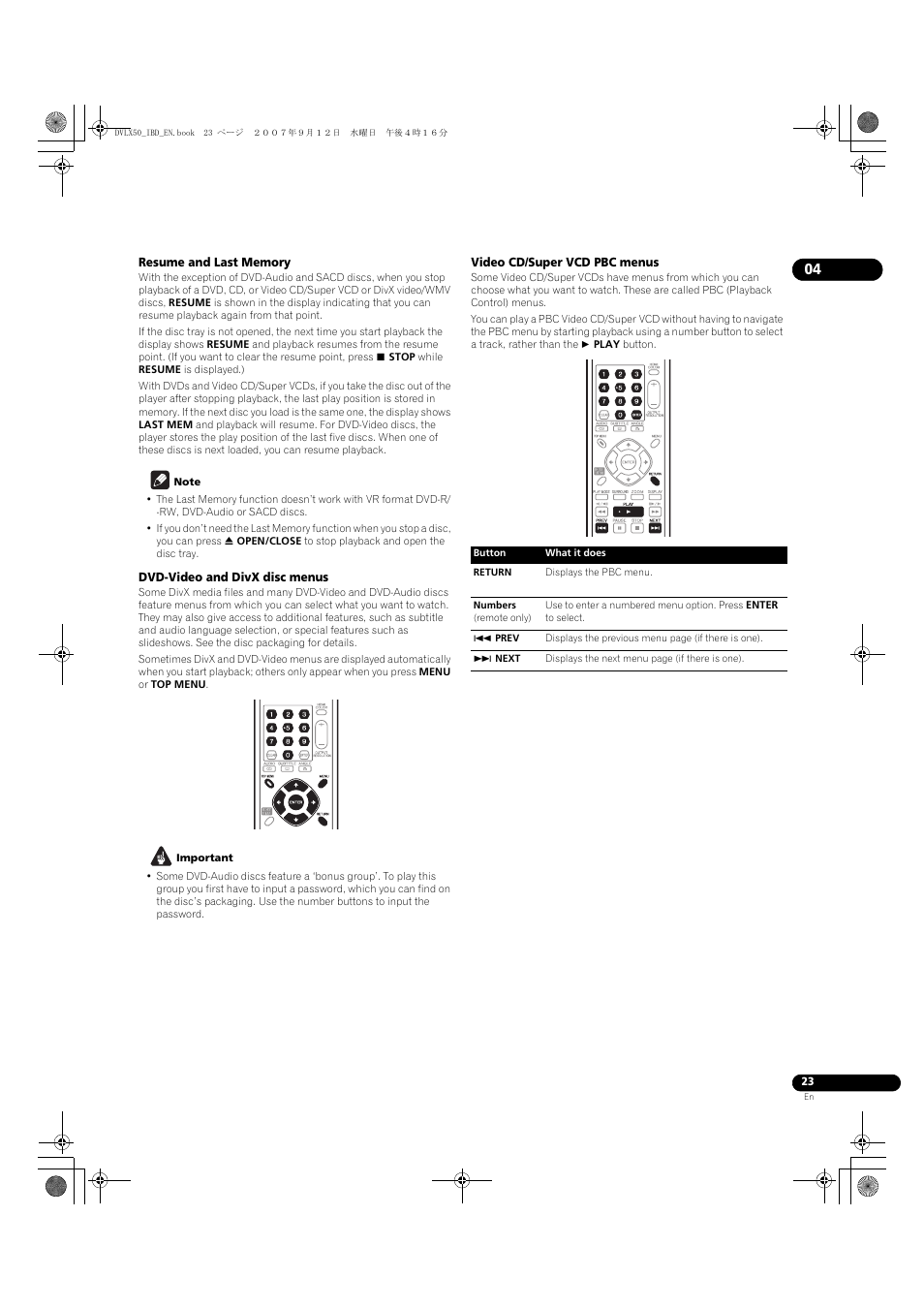 Pioneer DV-LX50 User Manual | Page 23 / 48