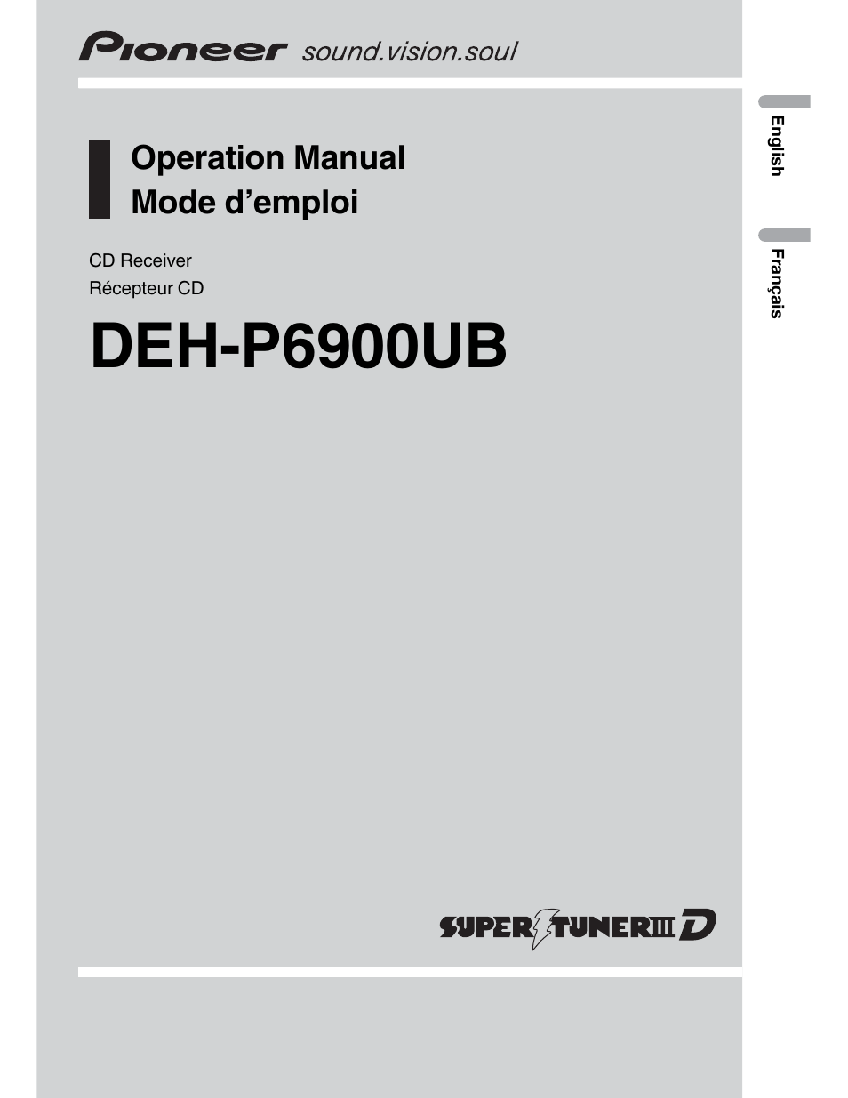 Pioneer DEH-P6900UB User Manual | 81 pages