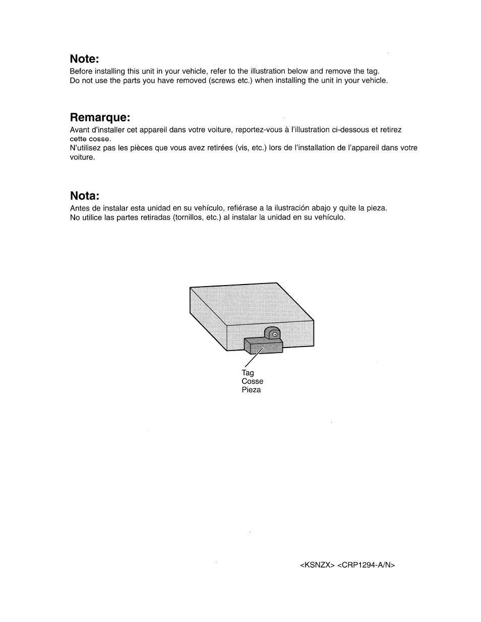 Remove tag on rear panel | Pioneer DEH-P6900UB User Manual | Page 75 / 81