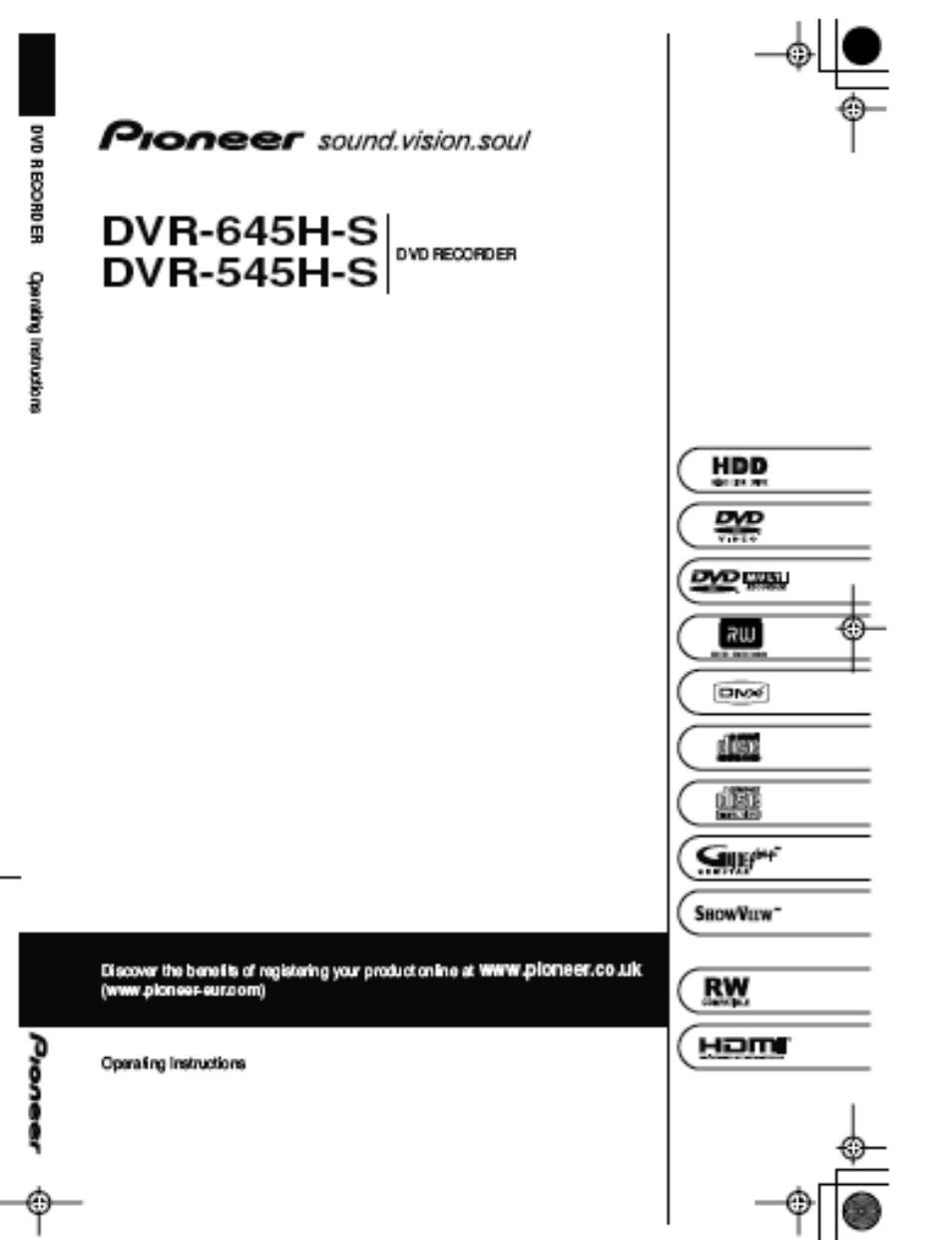 Pioneer DVR-545H-S User Manual | 163 pages