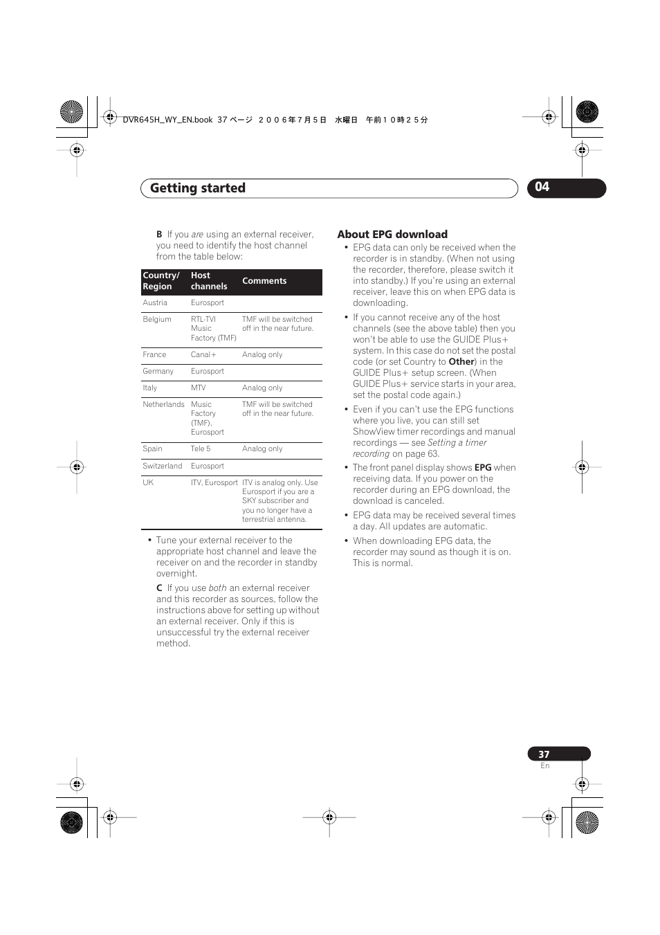 Getting started 04 | Pioneer DVR-545H-S User Manual | Page 37 / 163