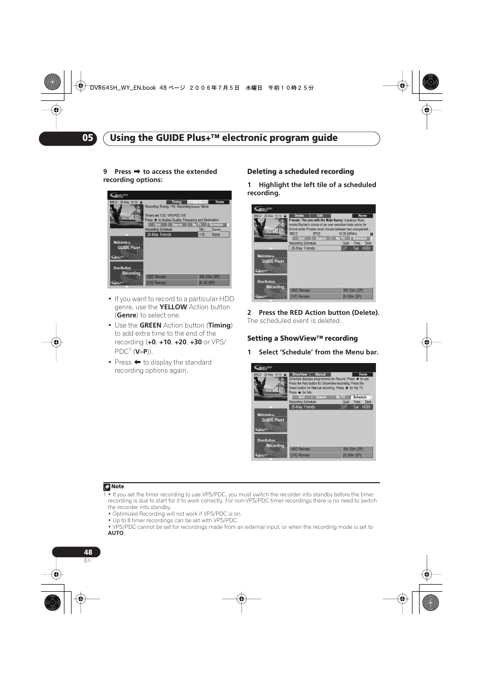 Using the guide plus+™ electronic program guide 05 | Pioneer DVR-545H-S User Manual | Page 48 / 163