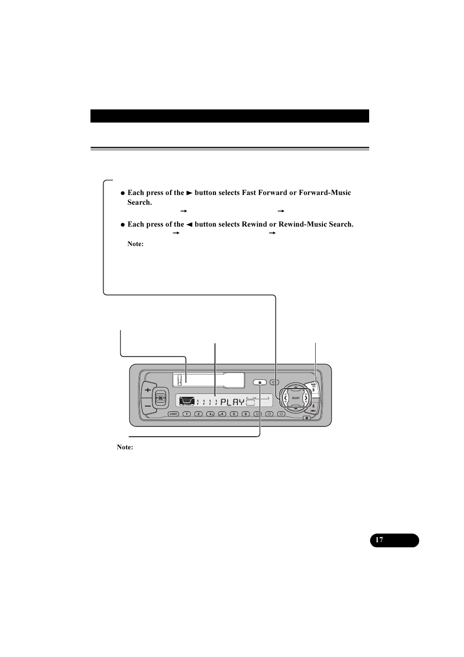 Basic operation of cassette player | Pioneer KEH-P5900R User Manual | Page 17 / 48