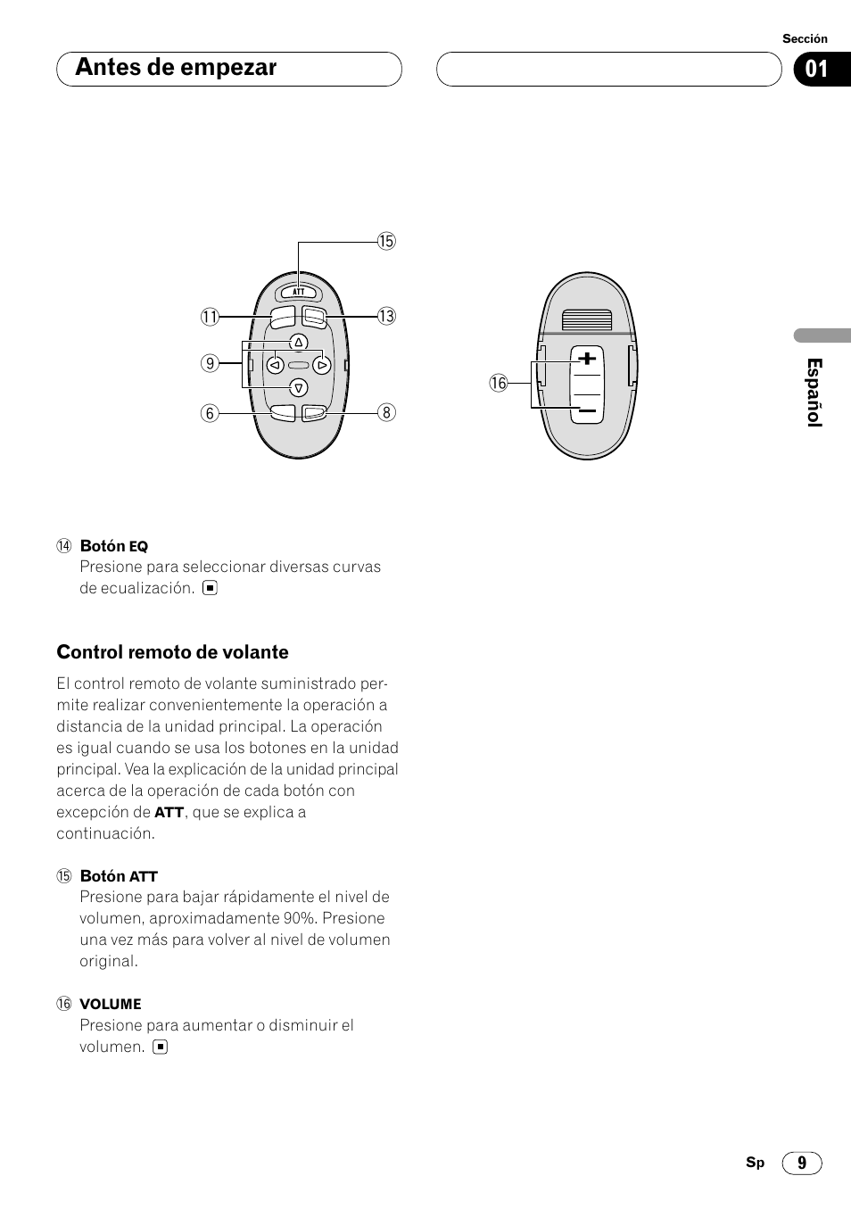 Control remoto de volante 9, 01 antes de empezar | Pioneer KEH-P7020R User Manual | Page 55 / 96