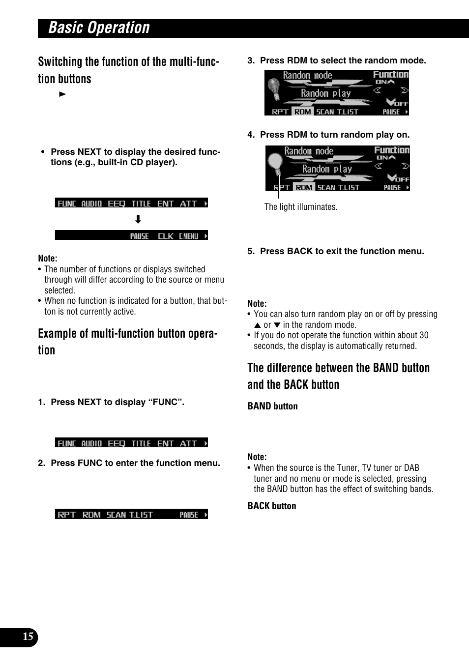 Basic operation, Example of multi-function button opera- tion | Pioneer DEH-P9100R User Manual | Page 16 / 94