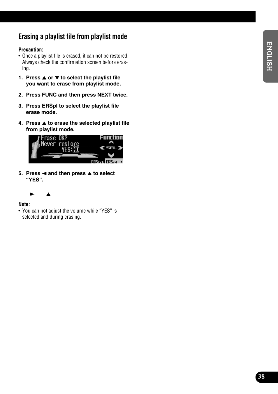Erasing a playlist file from playlist mode | Pioneer DEH-P9100R User Manual | Page 39 / 94