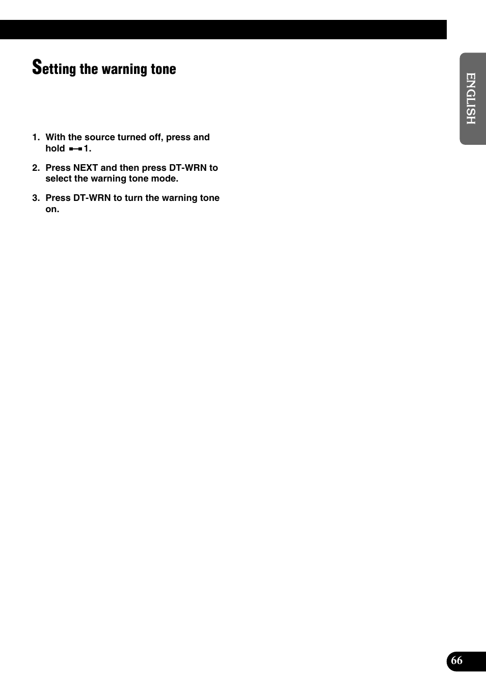 Warning tone, Setting the warning tone, Etting the warning tone | Pioneer DEH-P9100R User Manual | Page 67 / 94
