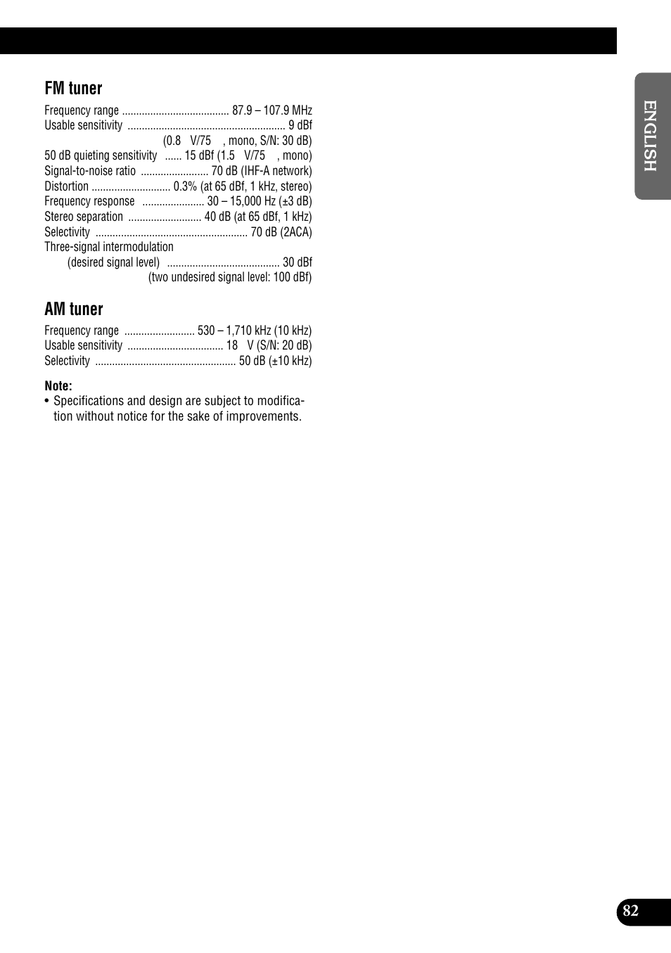 Fm tuner, Am tuner | Pioneer DEH-P9100R User Manual | Page 83 / 94