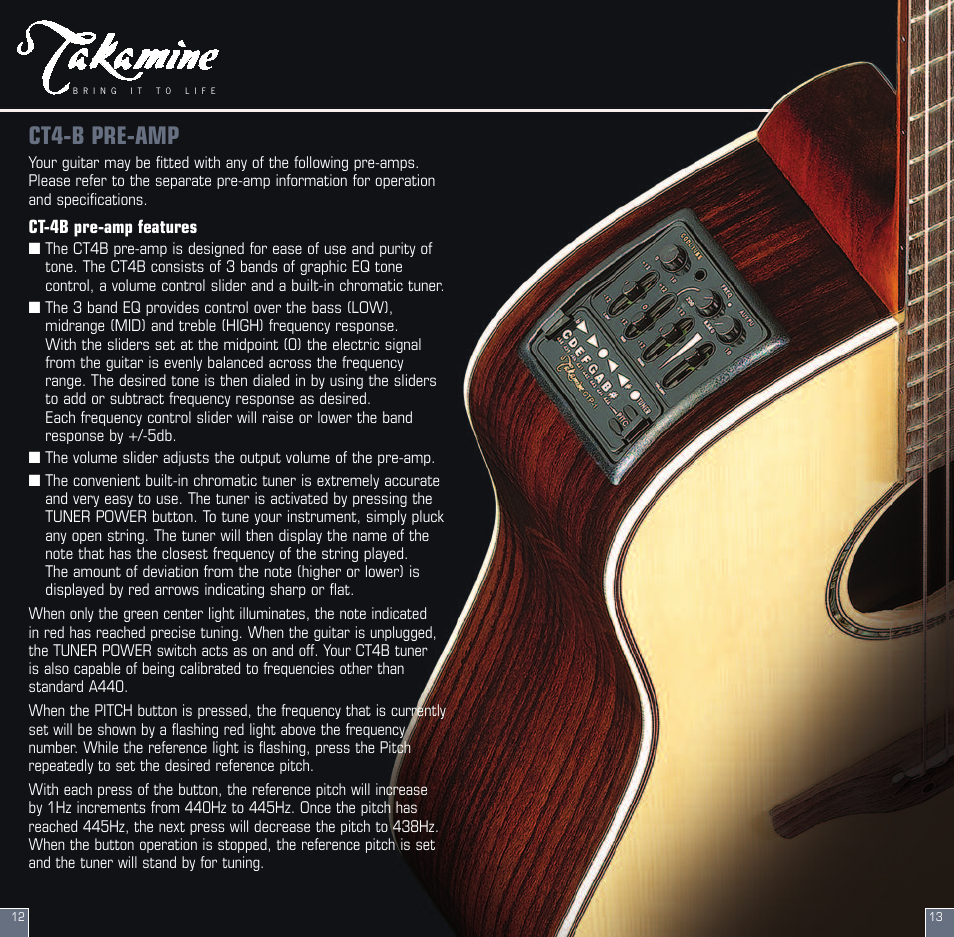 Ct4-b pre-amp, Ct-4b pre-amp features | Pioneer CT4-B User Manual | Page 7 / 12