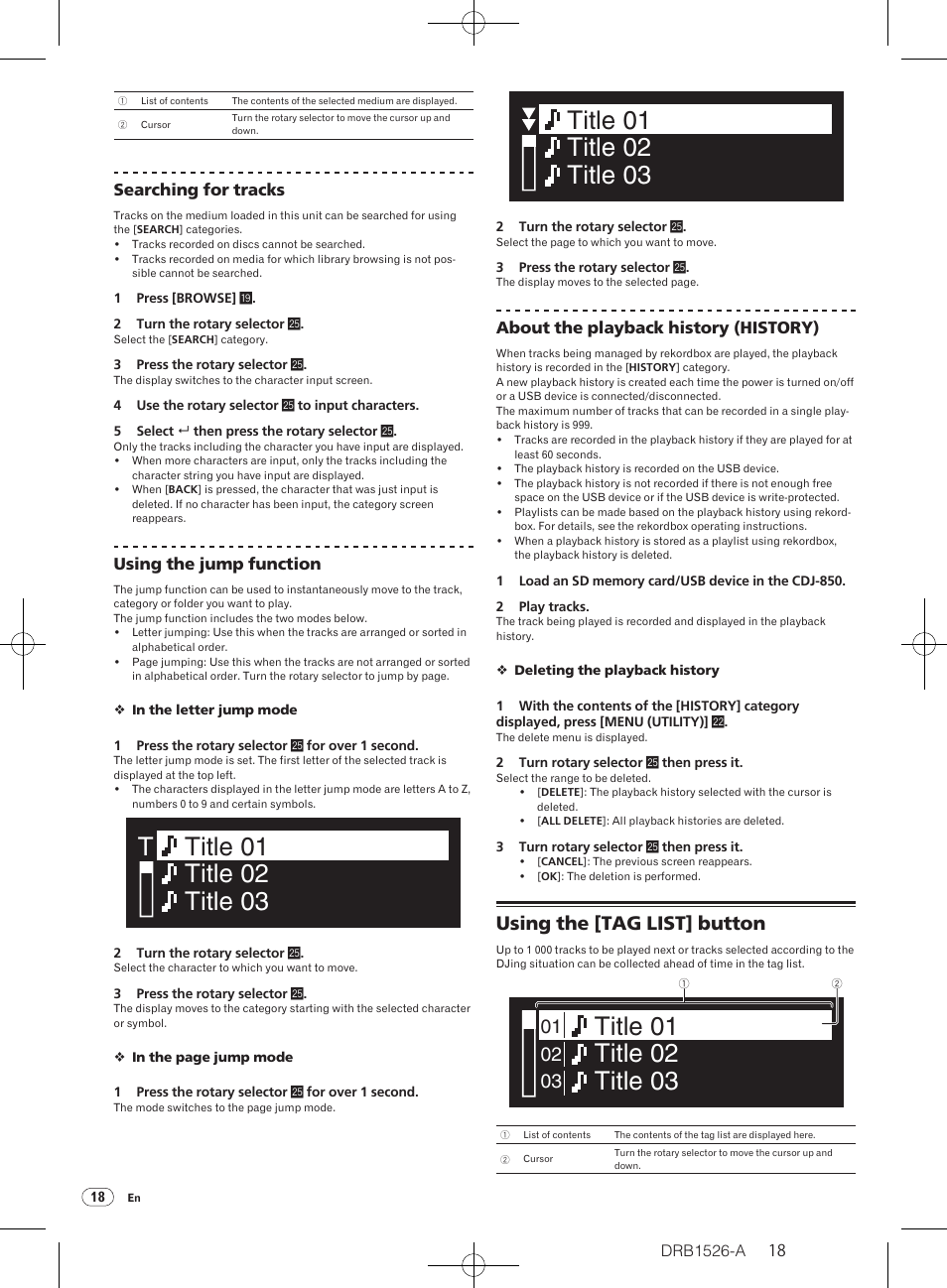 Using the [tag list] button | Pioneer CDJ-850 User Manual | Page 18 / 32