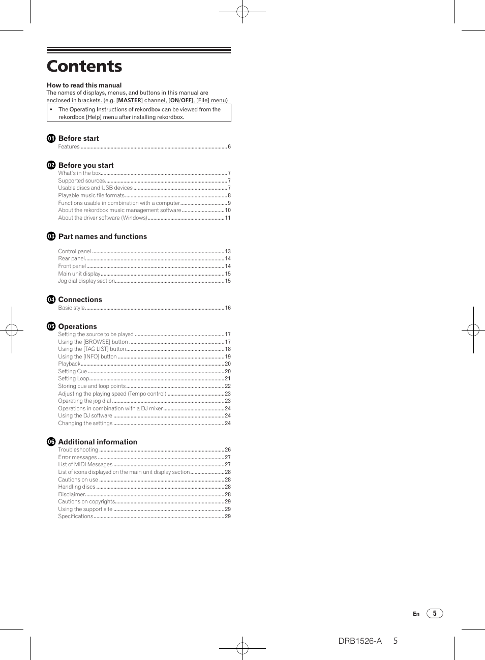 Pioneer CDJ-850 User Manual | Page 5 / 32